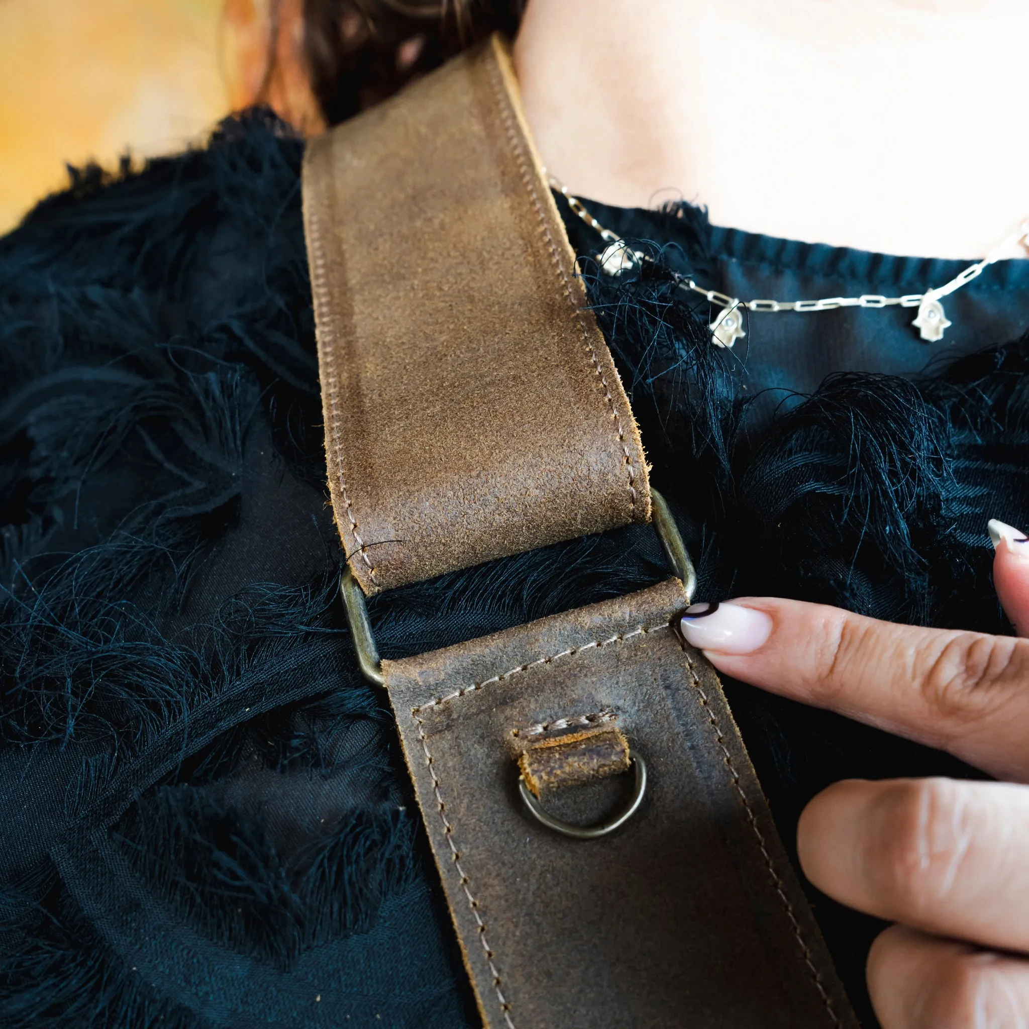 ADJUSTABLE WIDE STRAP - FULL LEATHER - TEXAS