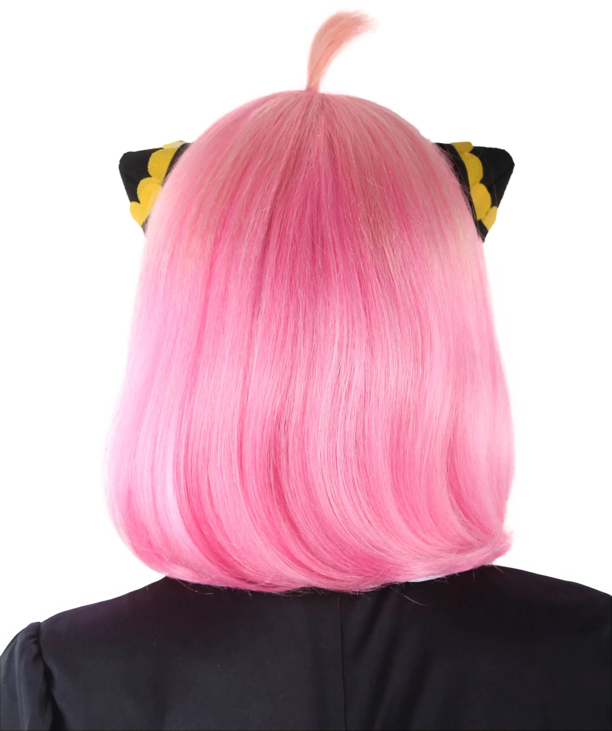 Adult Women’s Japanese Anime Series Short & Pink Straight Bob Wig | Best for Halloween | Flame-retardant Synthetic Fiber