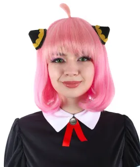 Adult Women’s Japanese Anime Series Short & Pink Straight Bob Wig | Best for Halloween | Flame-retardant Synthetic Fiber