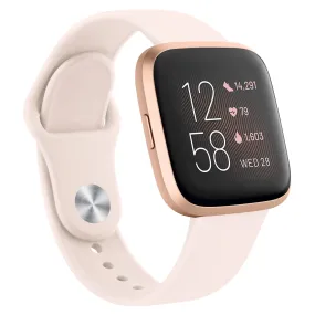 AK Silicone Bands Compatible with Fitbit Versa 2 / Fitbit Versa/Versa Lite/Versa SE Bands for Women Men, Classic Soft Straps Replacement Sport Wristbands for Fitbit Versa 2 Smart Watch (Sand Pink) Sand Pink