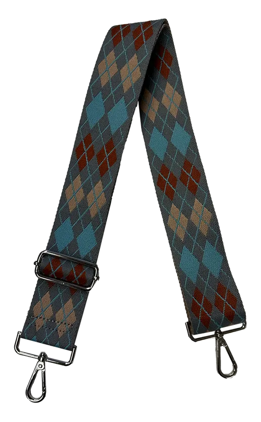 Argyle Grey/Rust/Cream/Blue Bag Strap - AHDORNED