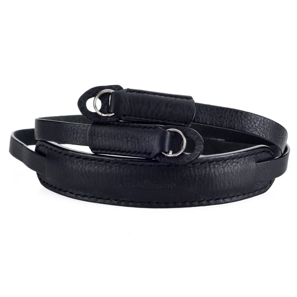 Arte di Mano Classic Neck Strap, 95cm - Minerva Black with Black Stitching