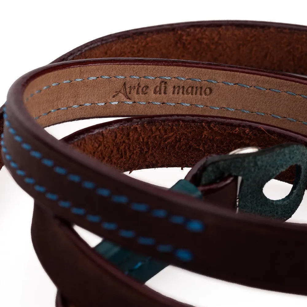 Arte di Mano Comodo Neck Strap, 95cm - Rally Volpe with Minerva Blue Accents