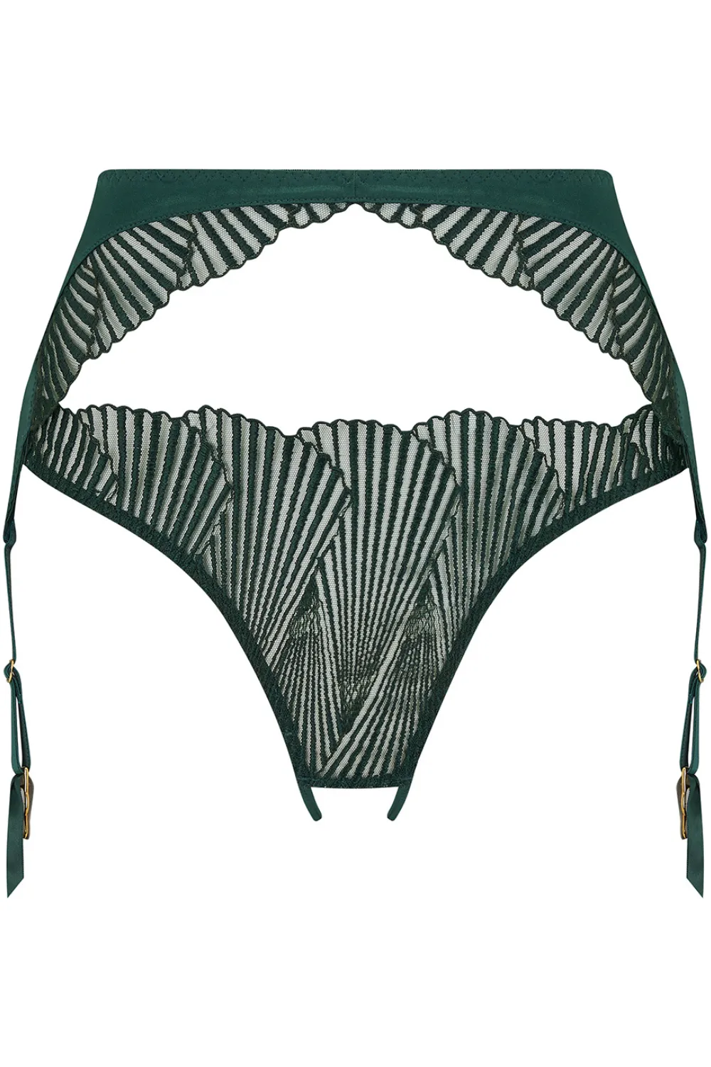 Athena Open Suspender Knicker Green