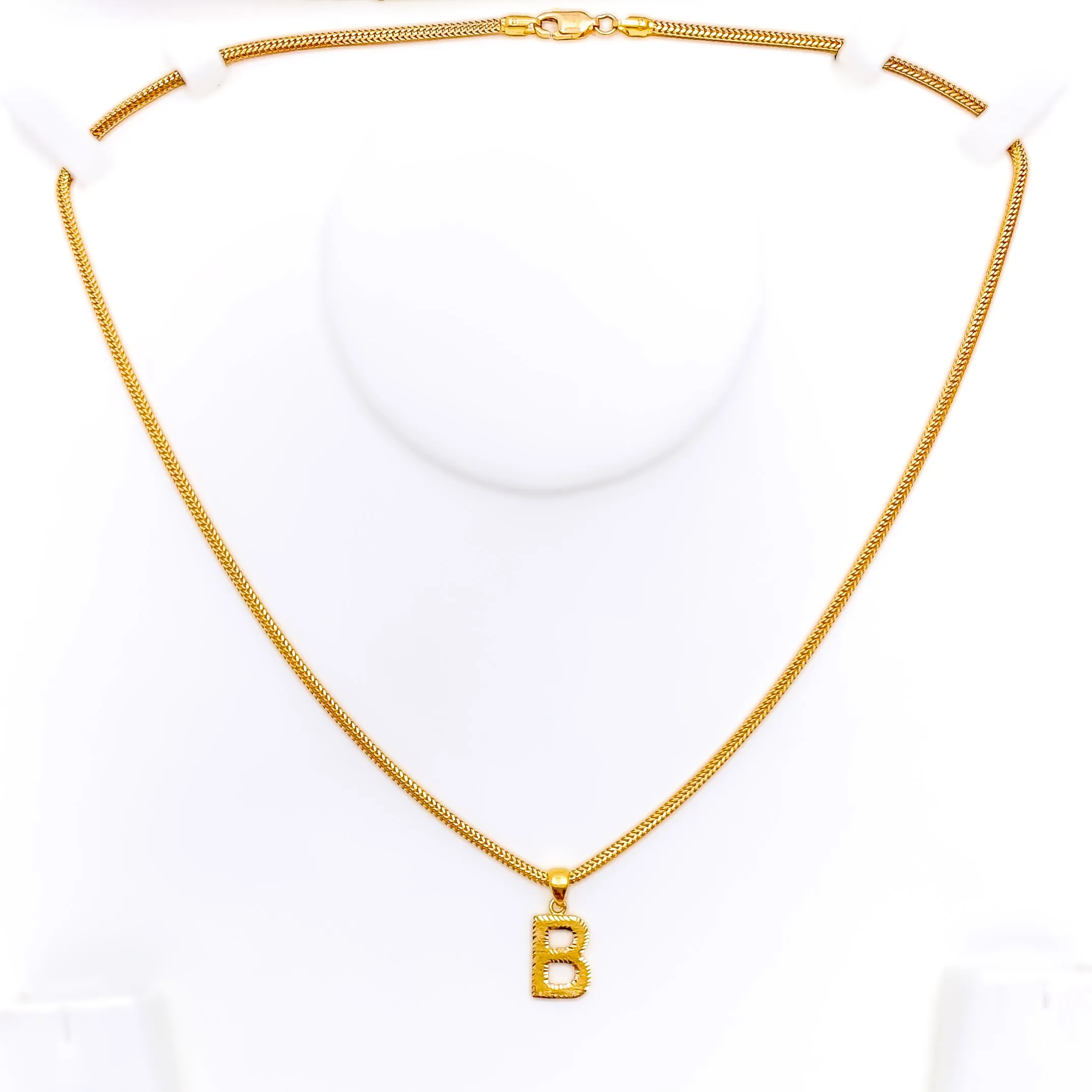 B 22k Gold Letter Pendant