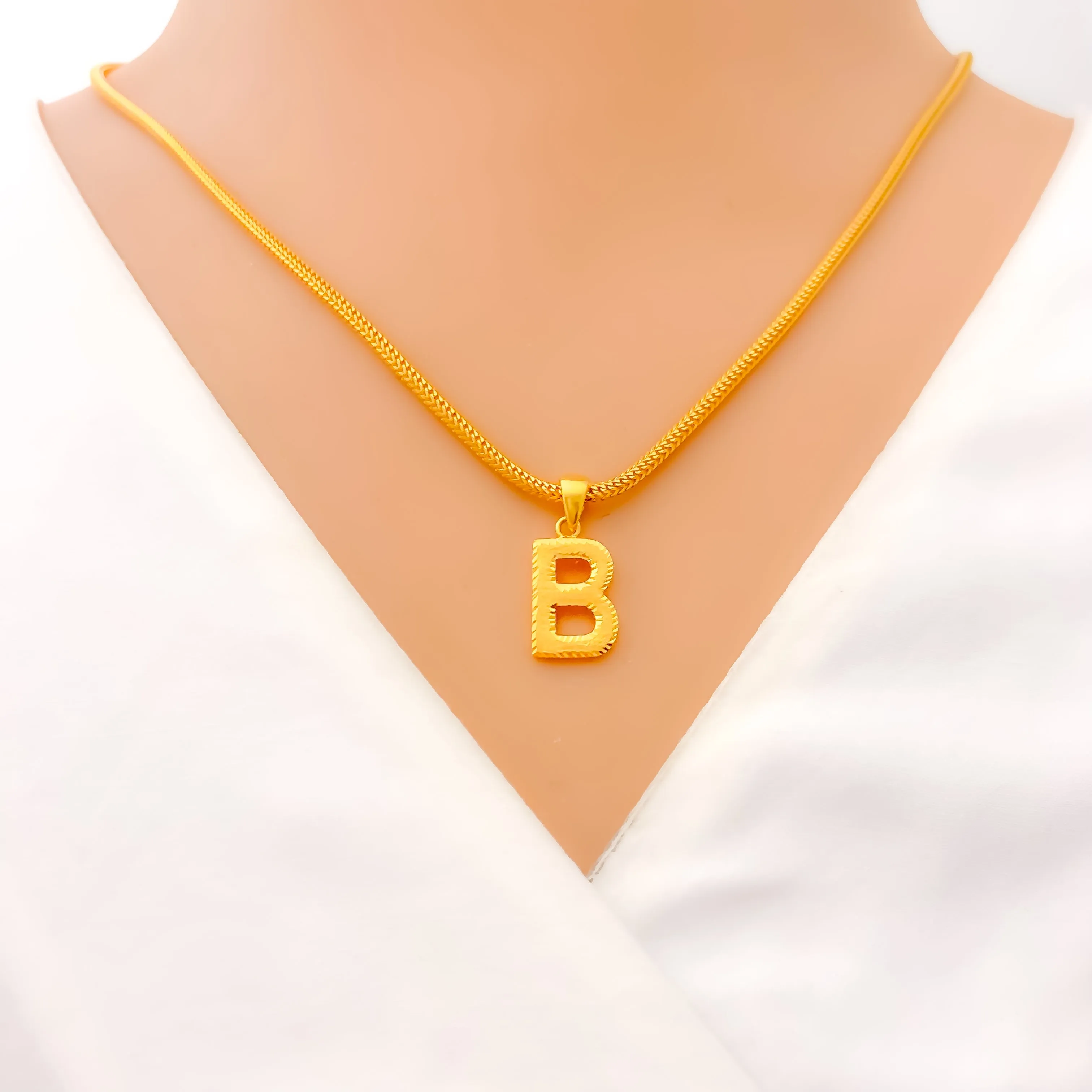 B 22k Gold Letter Pendant