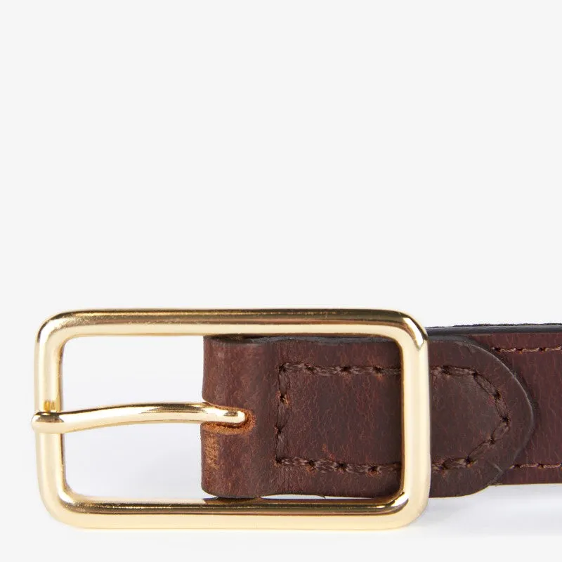 Barbour Reversible Tartan Ladies Leather Belt - Classic Tartan/Brown