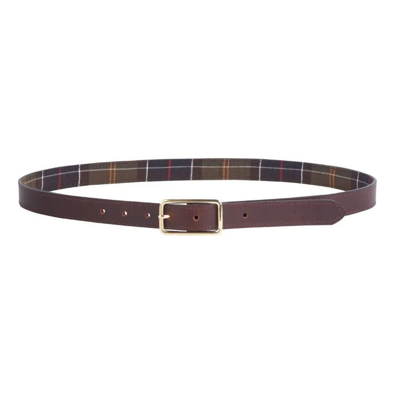 Barbour Reversible Tartan Ladies Leather Belt - Classic Tartan/Brown