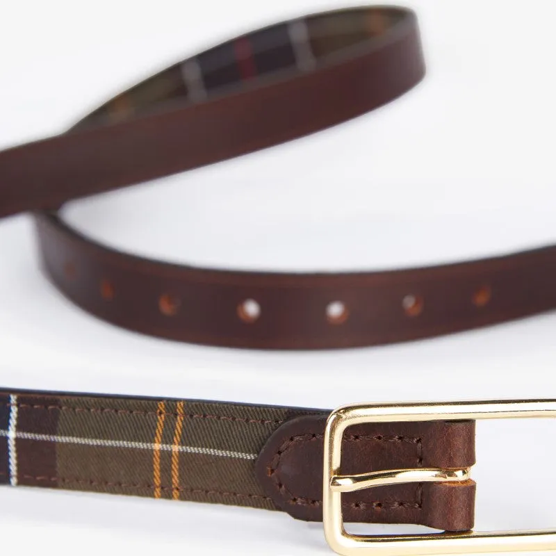 Barbour Reversible Tartan Ladies Leather Belt - Classic Tartan/Brown