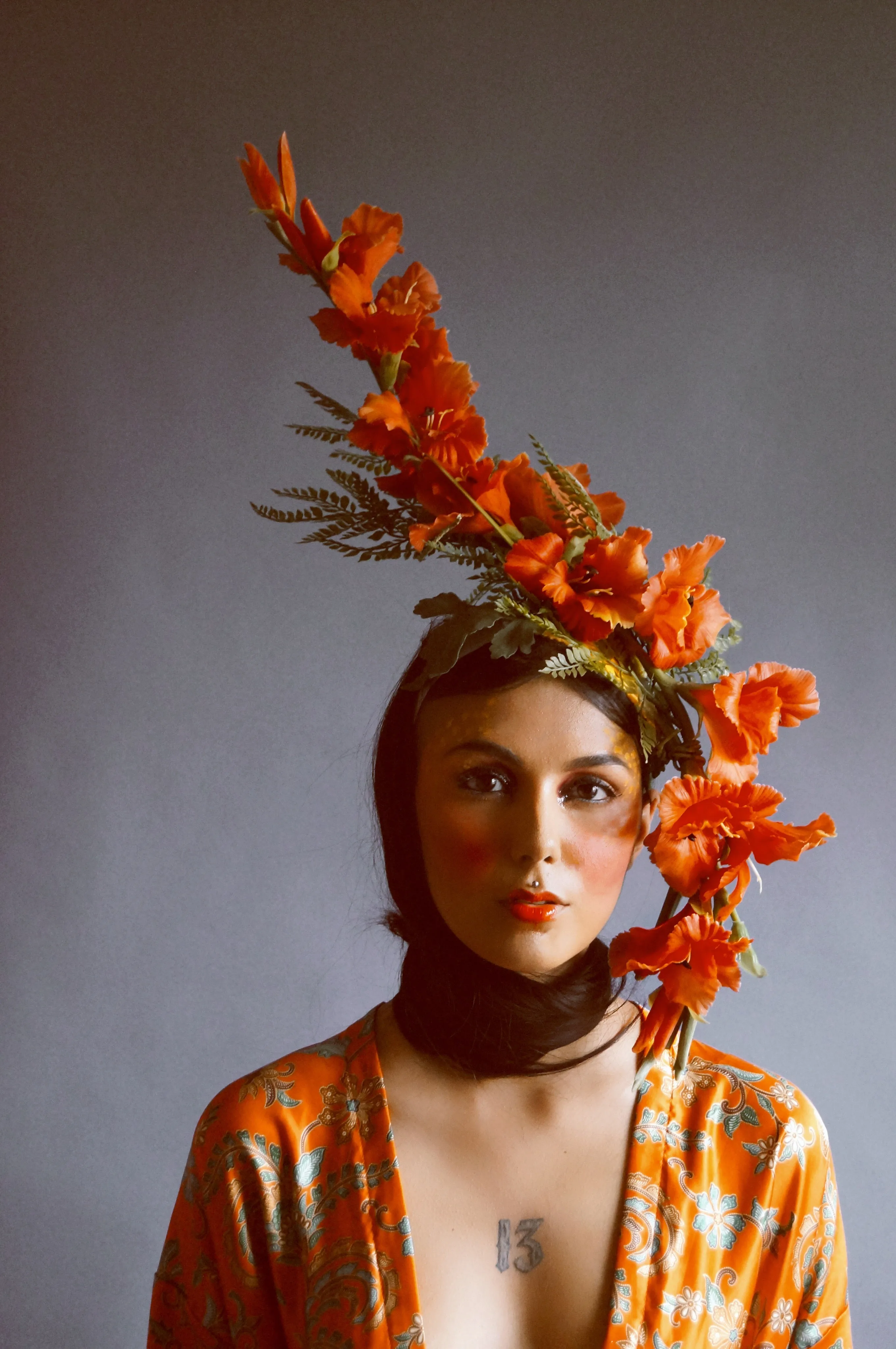 Beautiful orange Ascot flower Crown