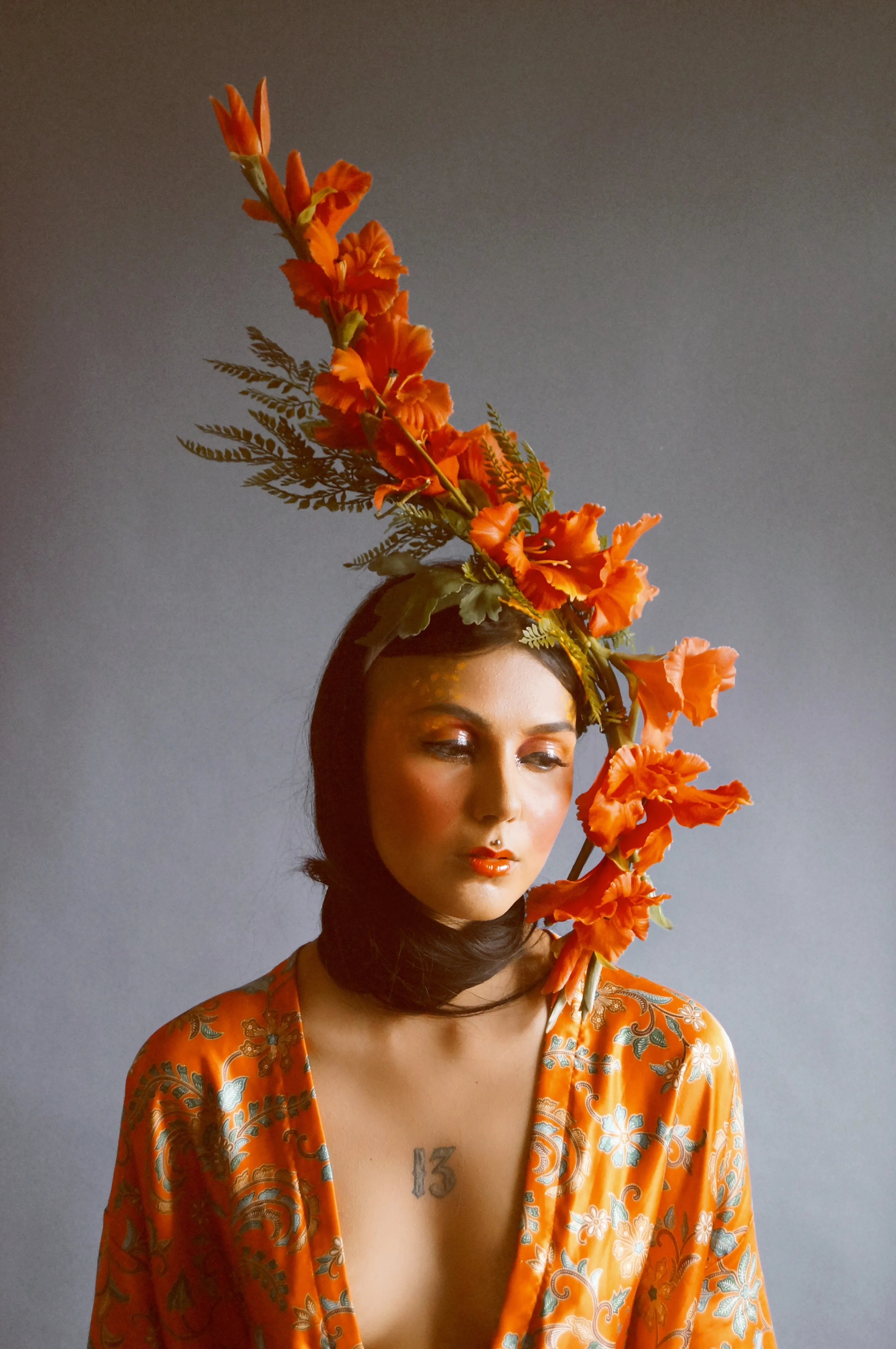 Beautiful orange Ascot flower Crown