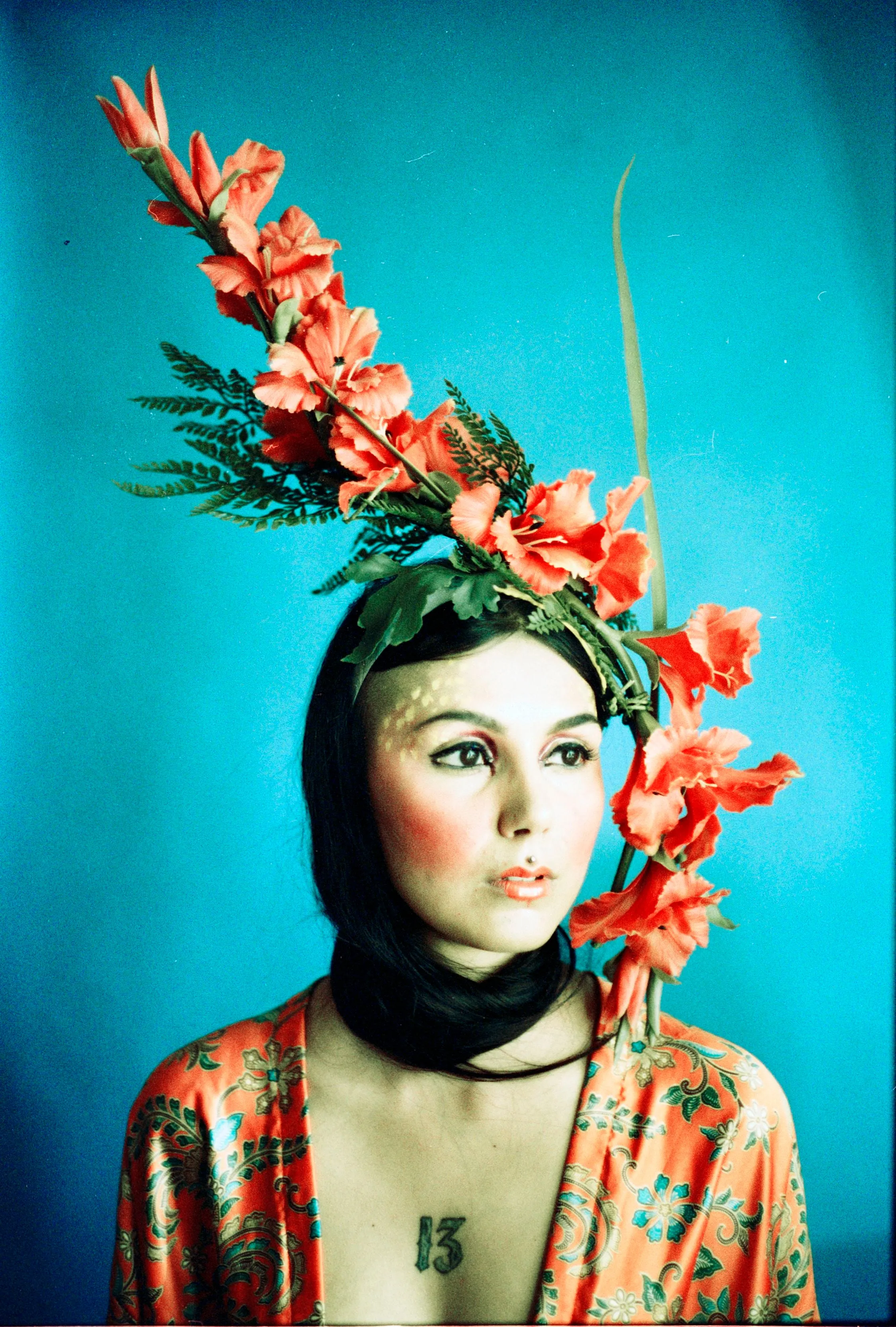 Beautiful orange Ascot flower Crown