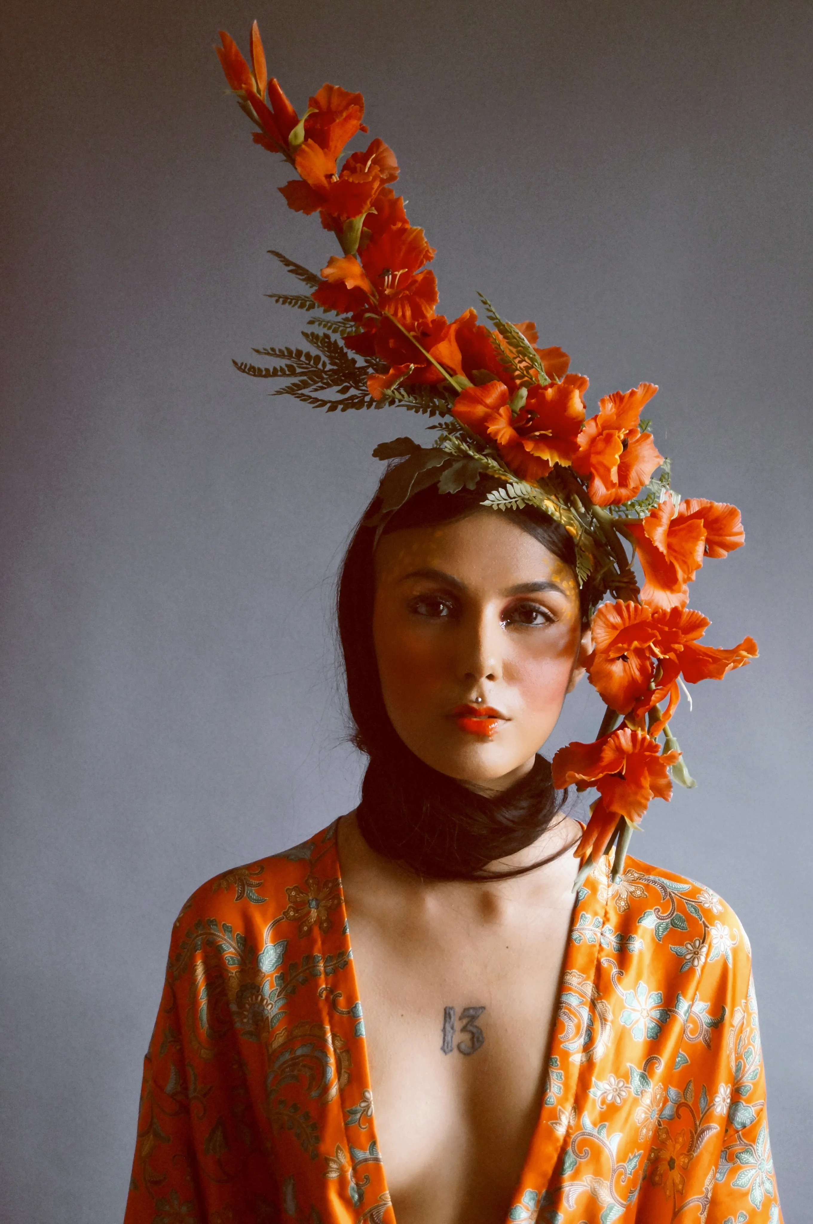 Beautiful orange Ascot flower Crown
