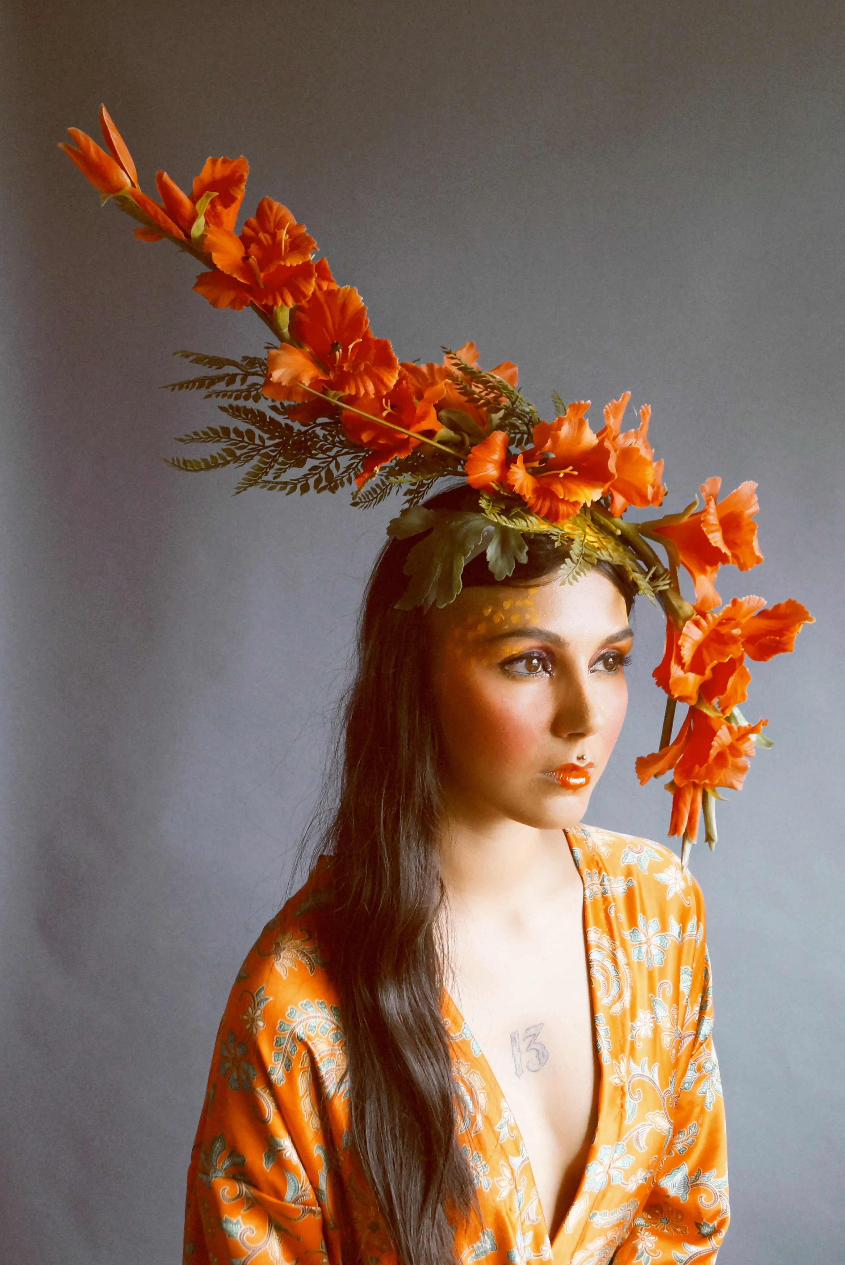 Beautiful orange Ascot flower Crown