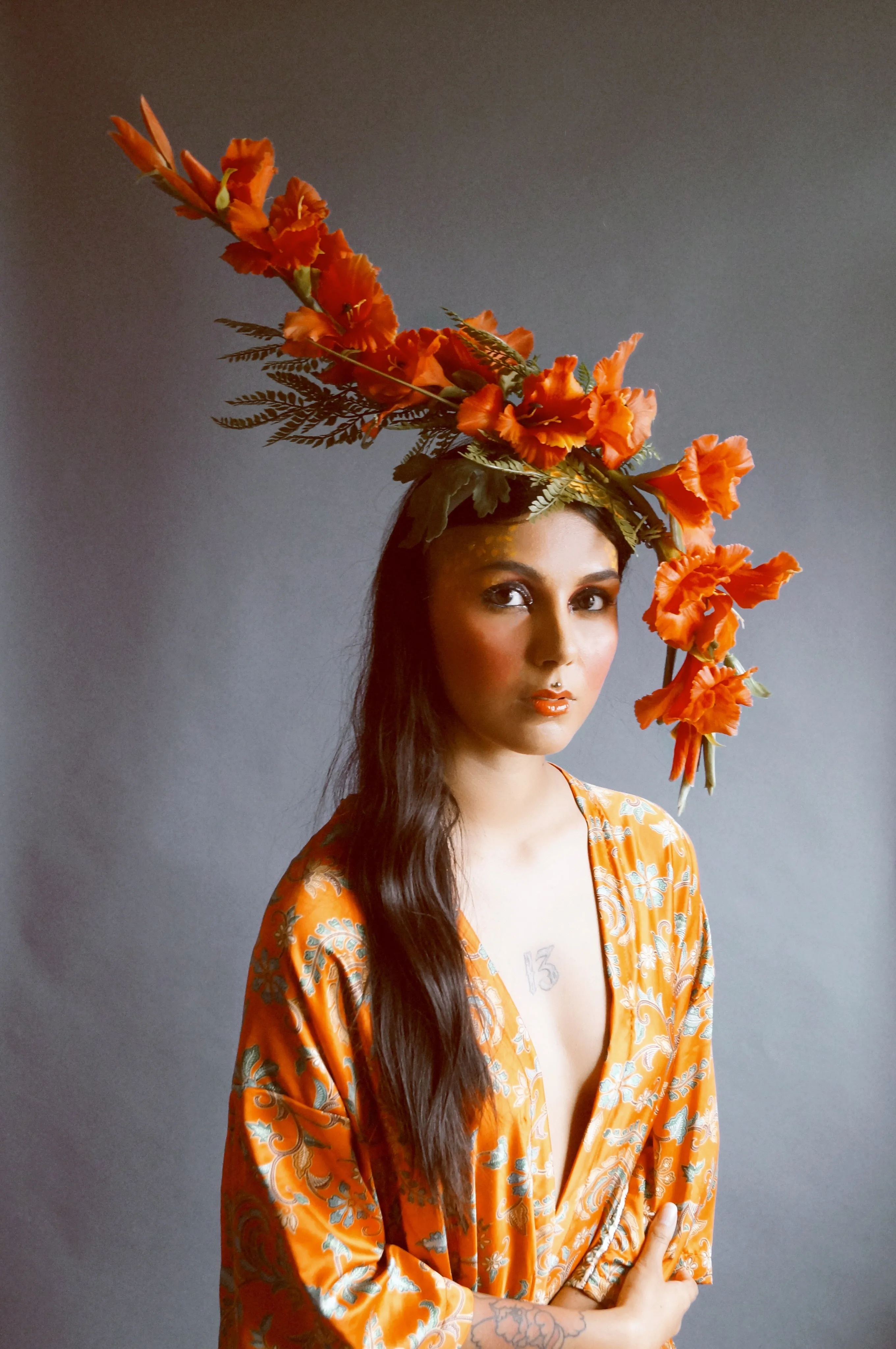 Beautiful orange Ascot flower Crown