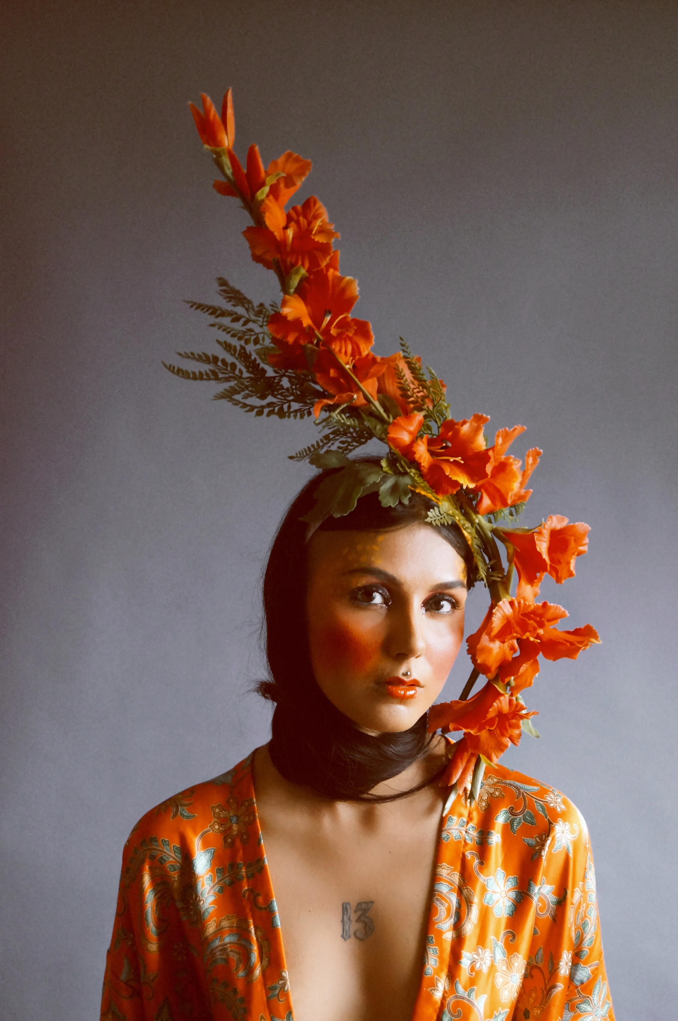 Beautiful orange Ascot flower Crown
