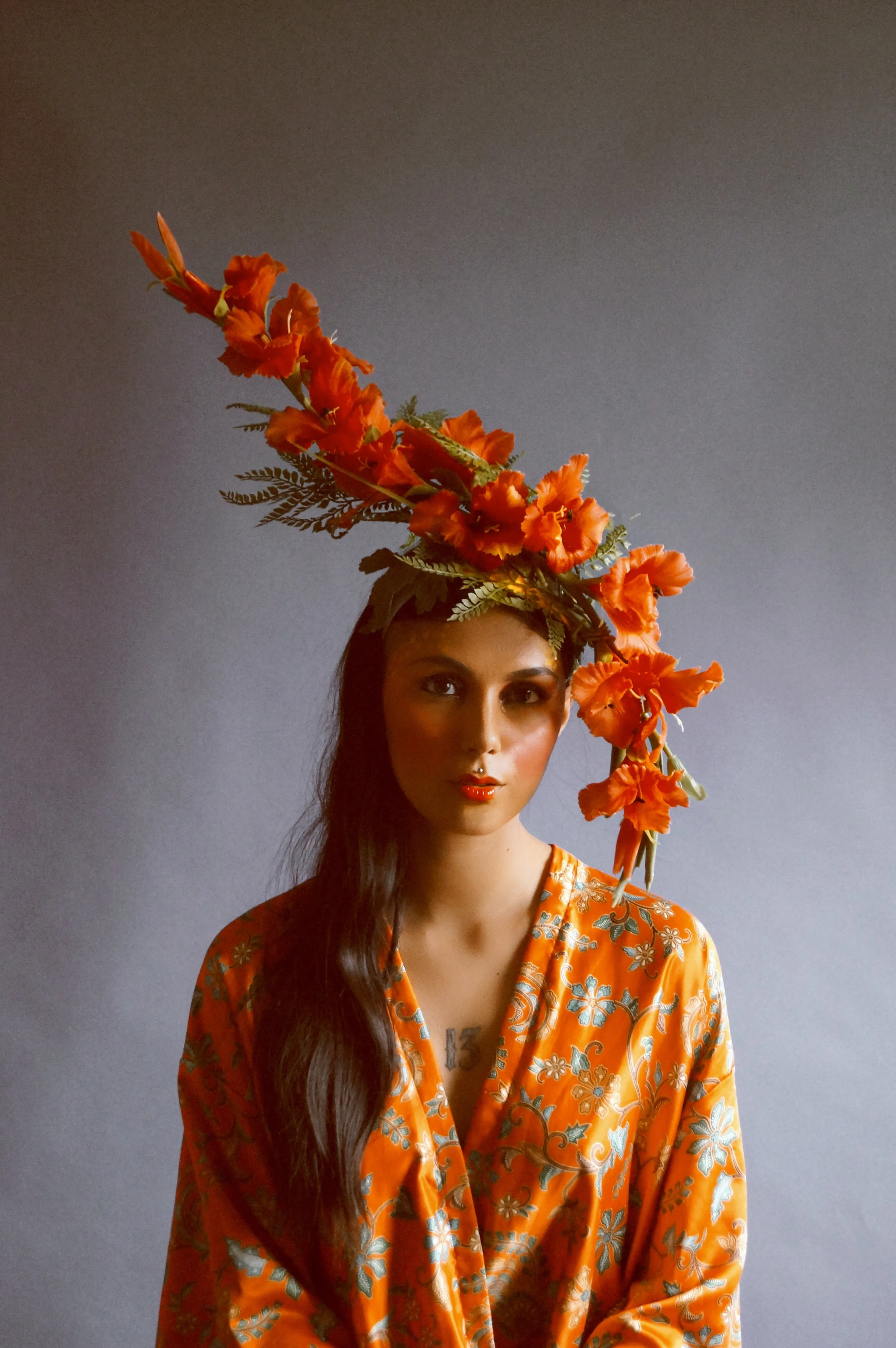 Beautiful orange Ascot flower Crown