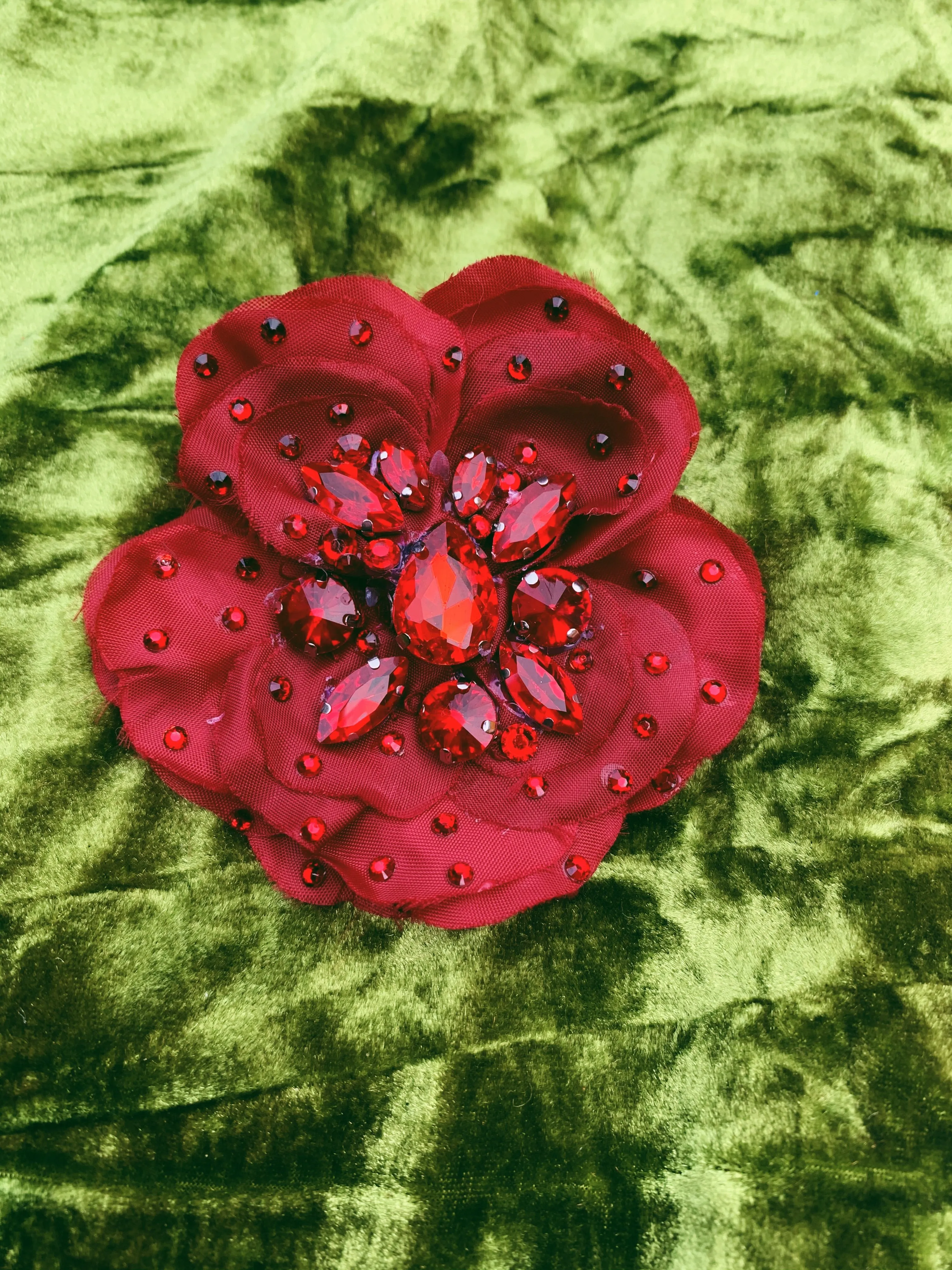 Bejewelled Brooch in Red