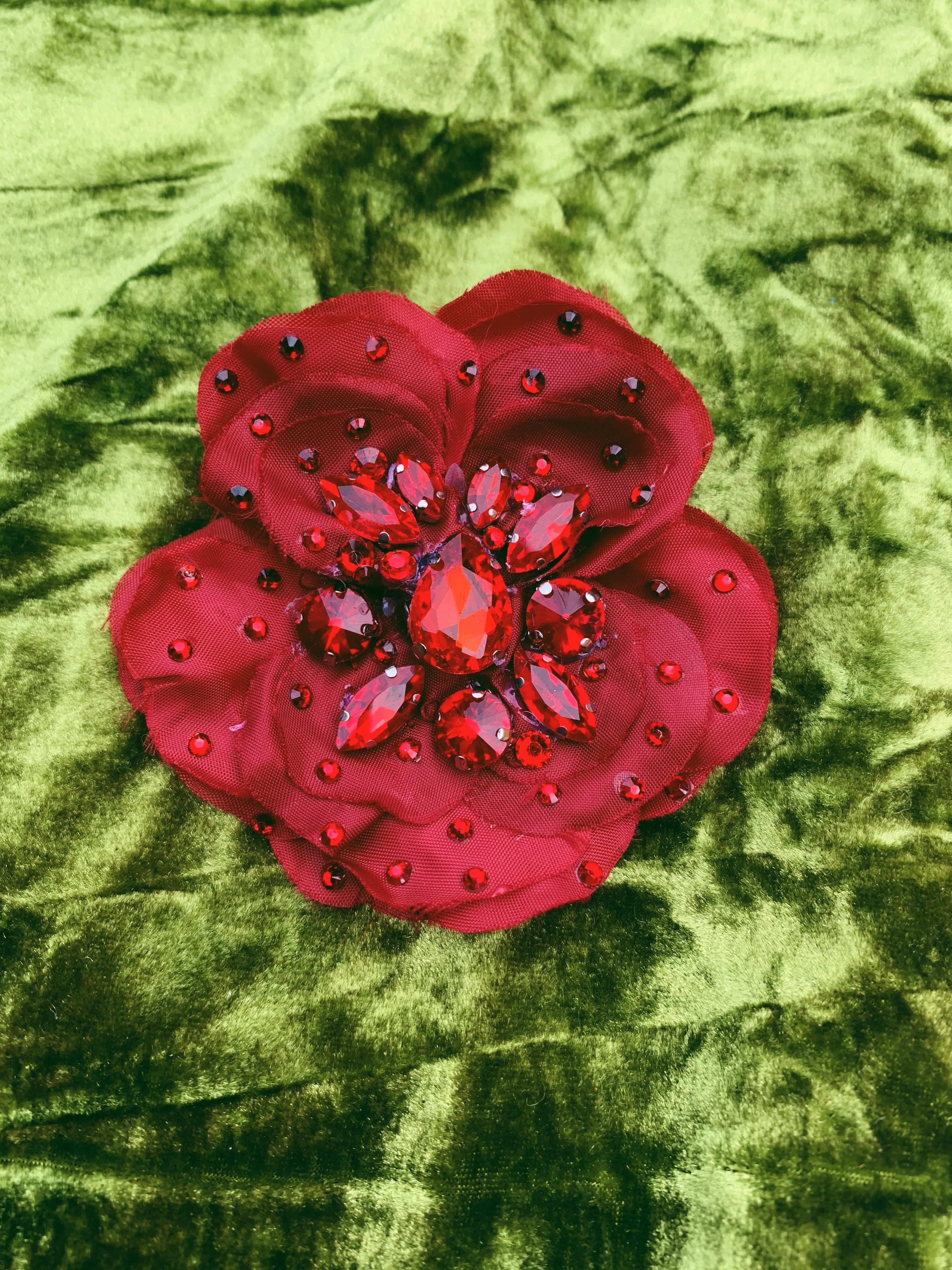 Bejewelled Brooch in Red