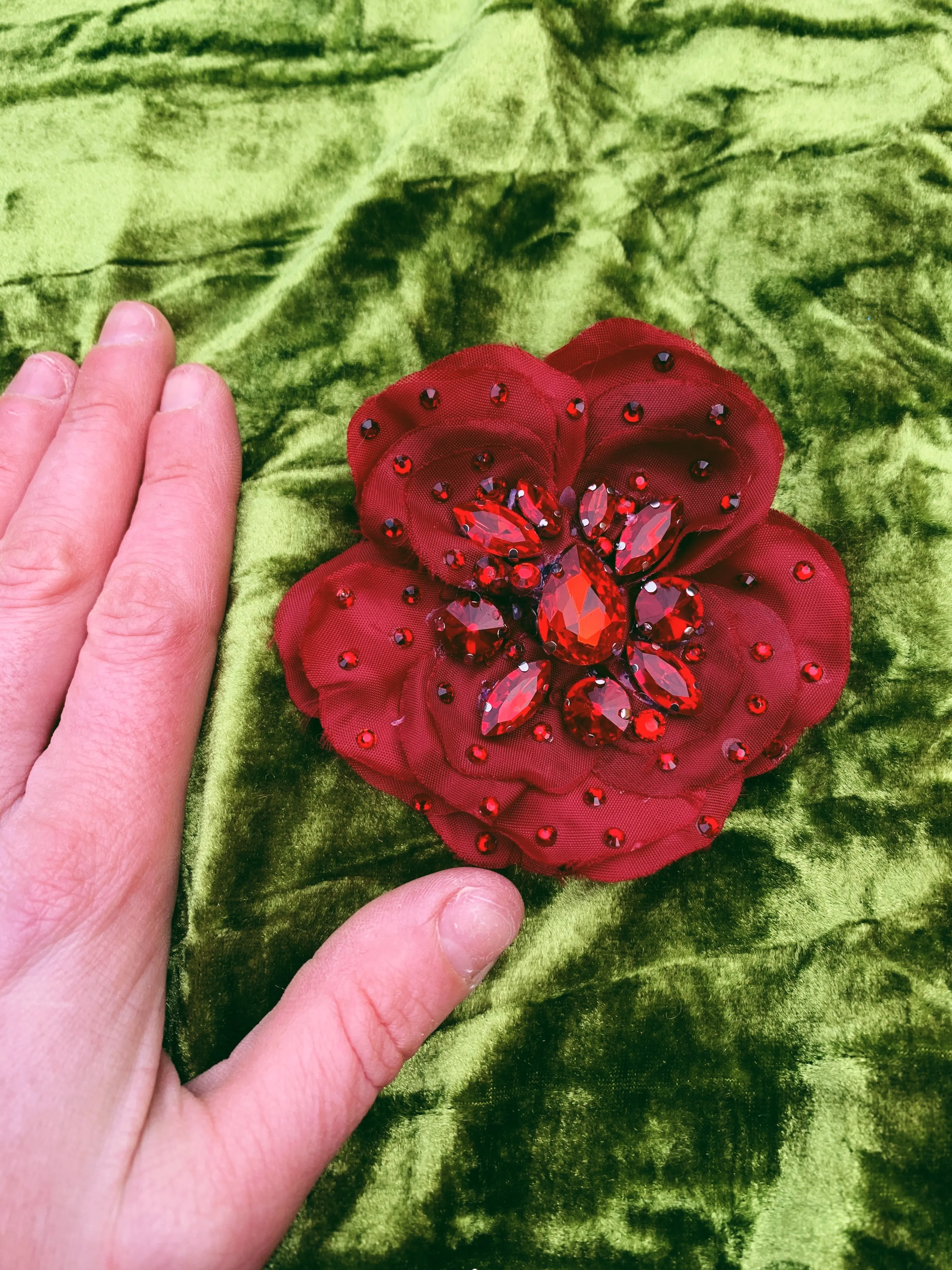 Bejewelled Brooch in Red