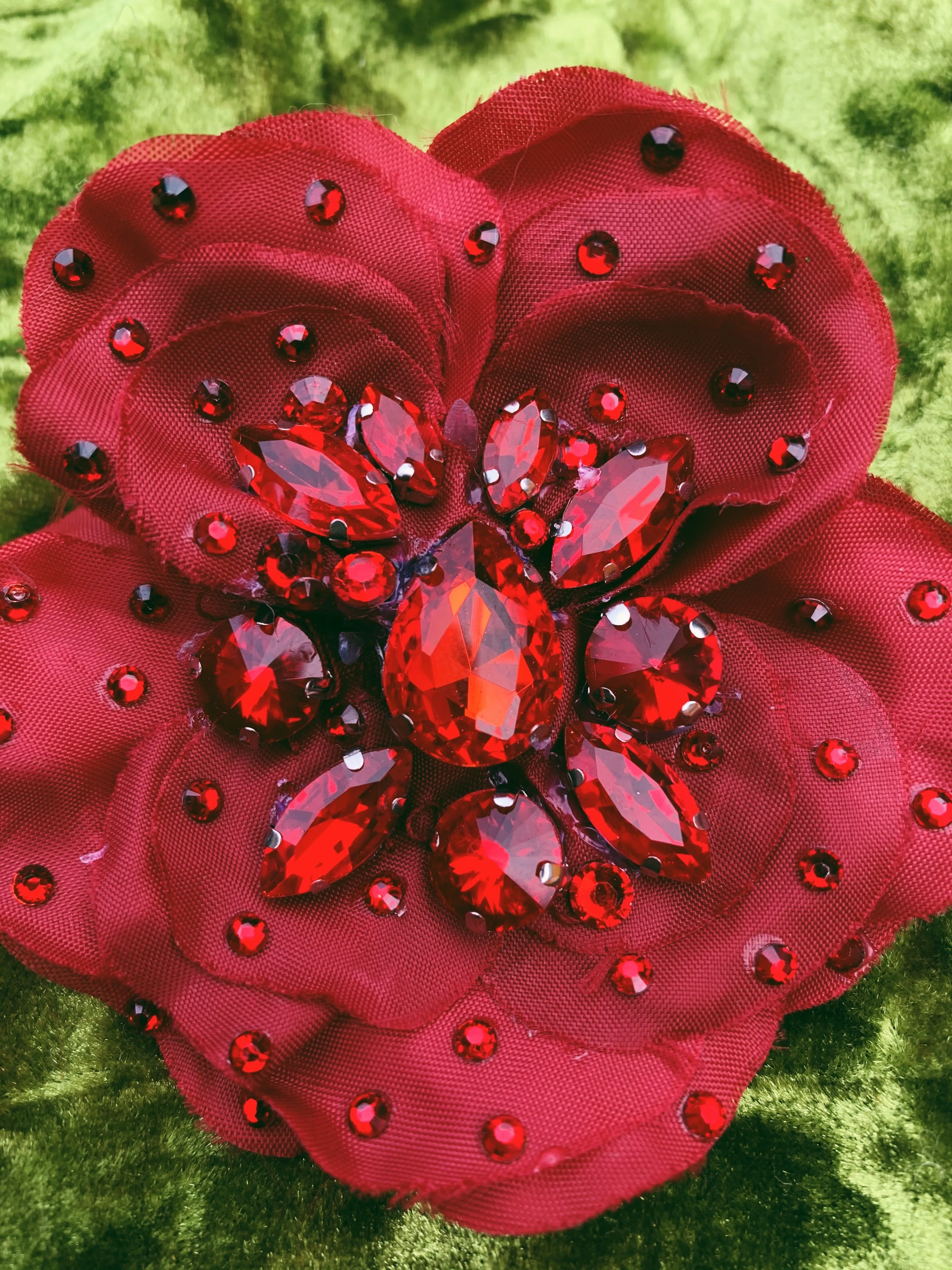 Bejewelled Brooch in Red
