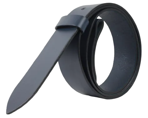 Blue 1.25 Inch (32mm) Buckleless Leather Belt Strap Chicago Screws