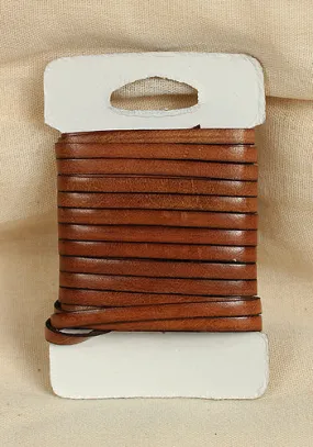 Bossed Braided Strap Full-Grain Leather 5m Brown