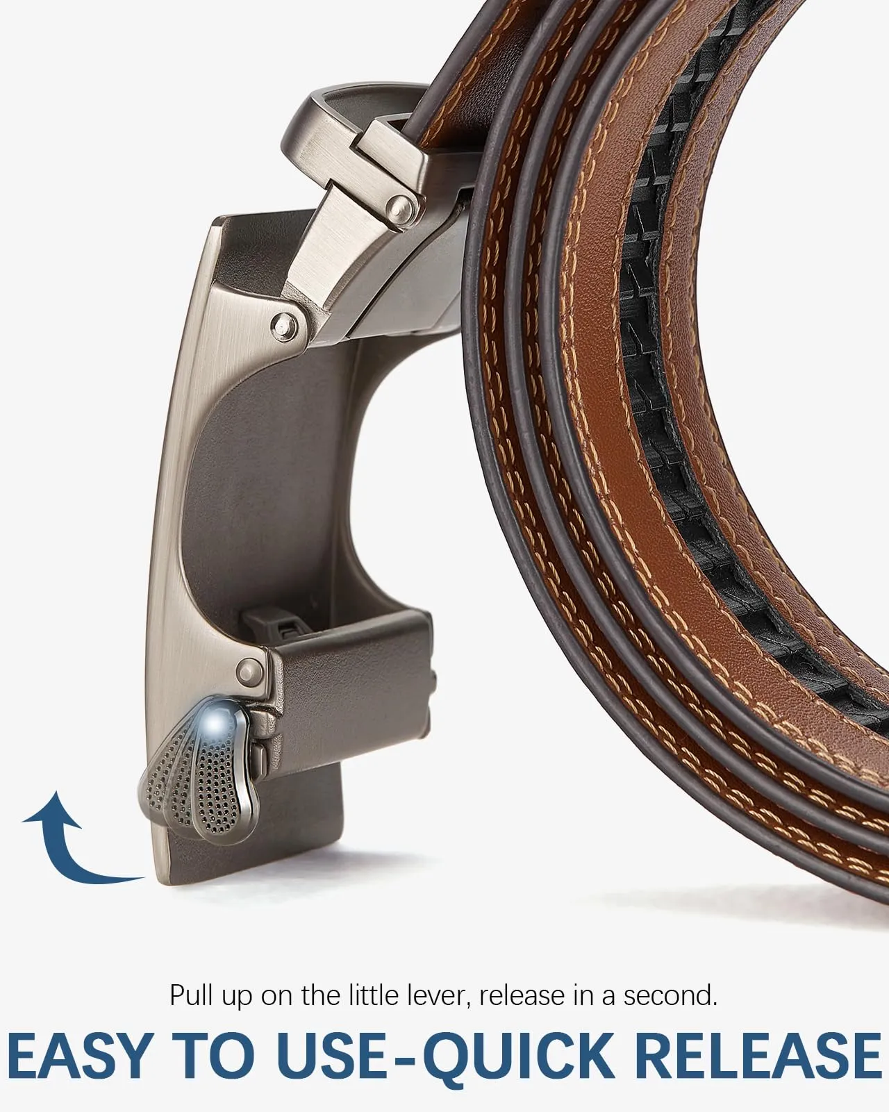 BOSTANTEN Mens Belt Leather Ratchet Belt For Men Dress and Casual with Adjustable Buckle, Trim to Fit