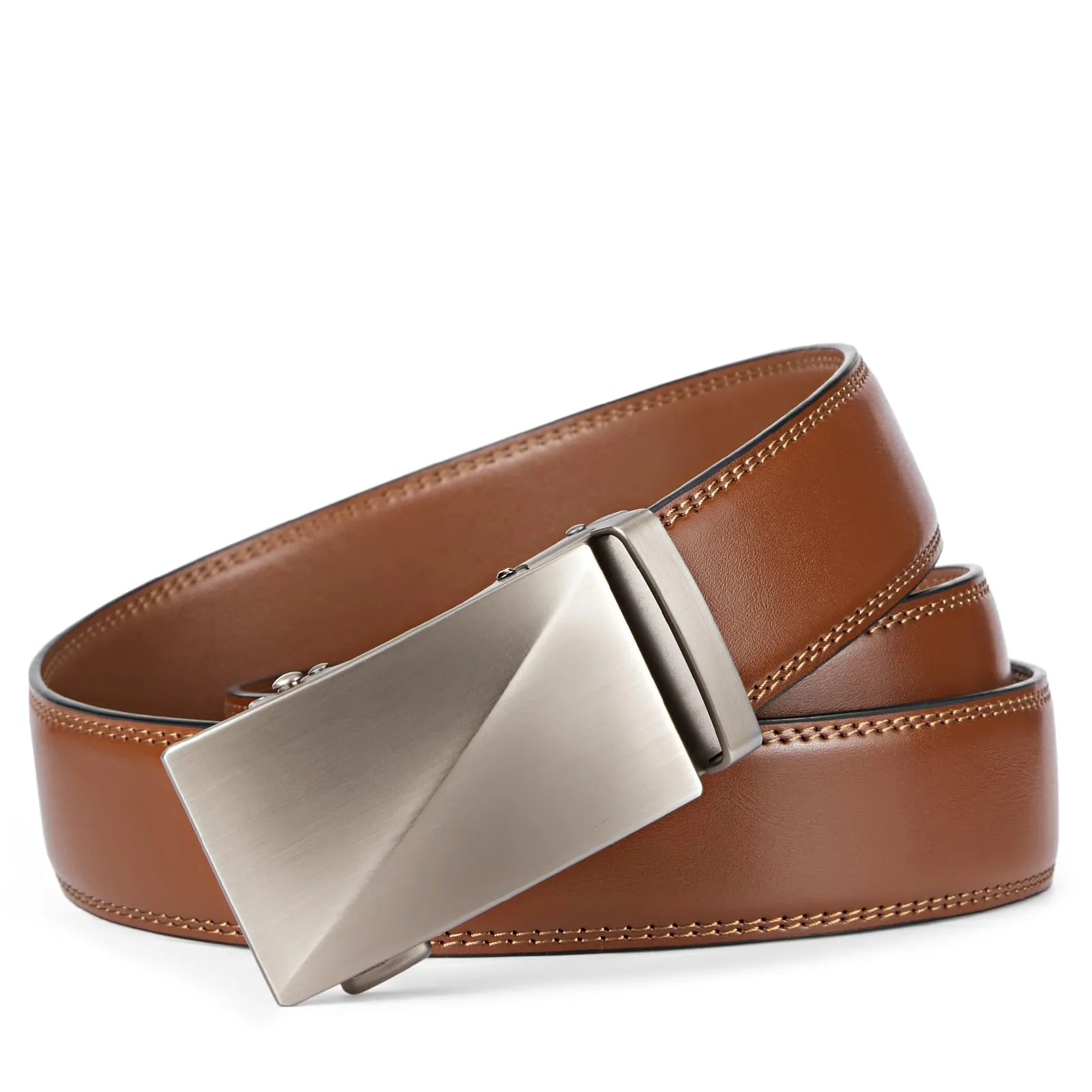 BOSTANTEN Mens Belt Leather Ratchet Belt For Men Dress and Casual with Adjustable Buckle, Trim to Fit