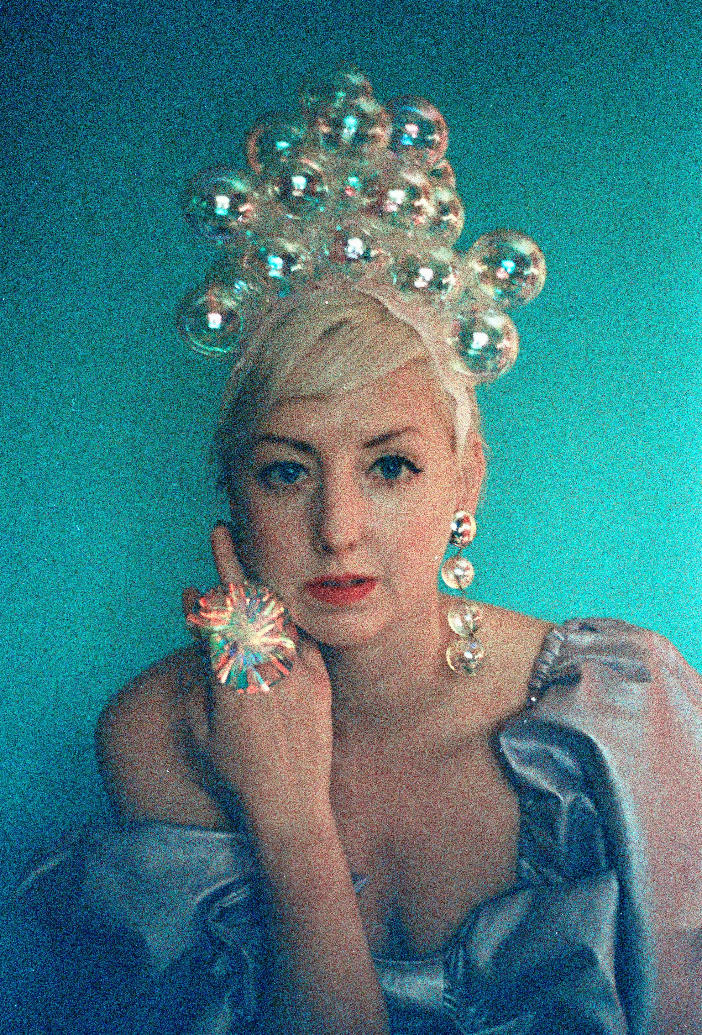 Bubbles iridescent headdress / crown / headpiece