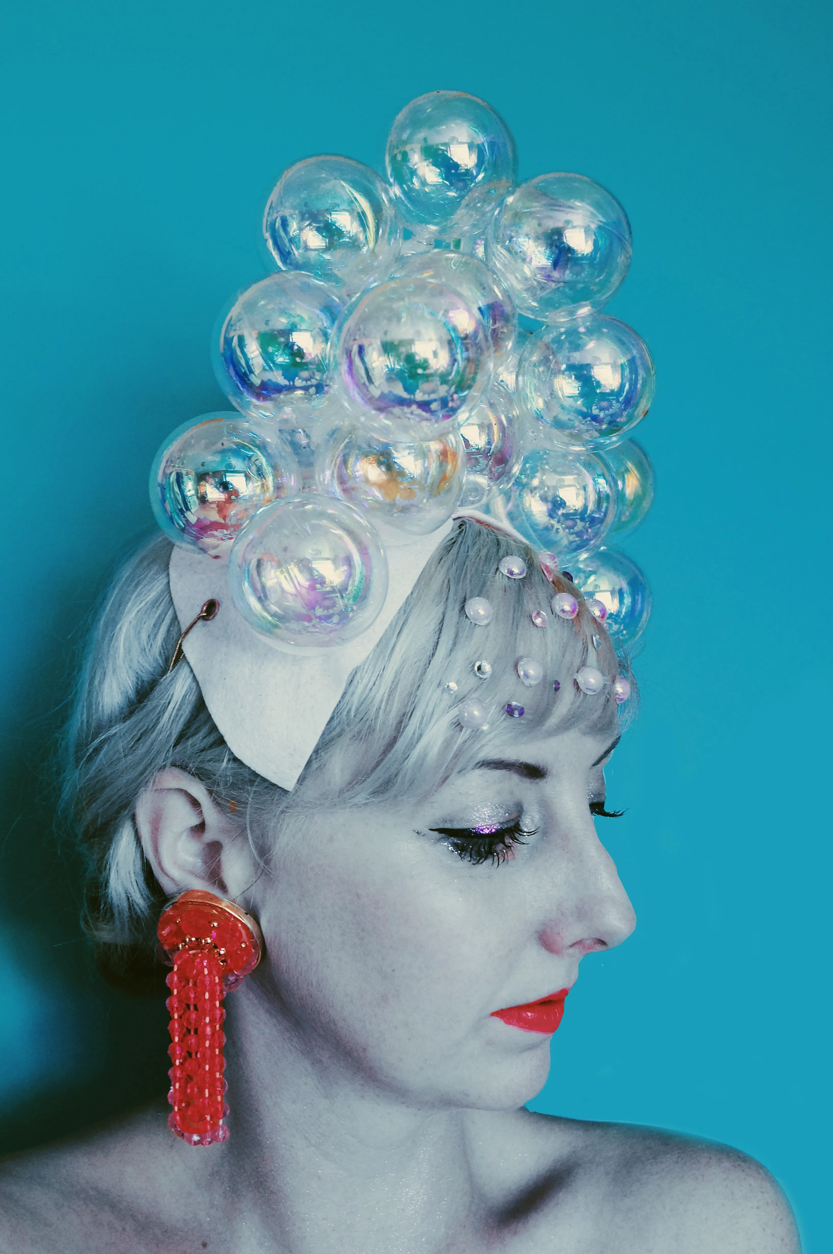 Bubbles iridescent headdress / crown / headpiece