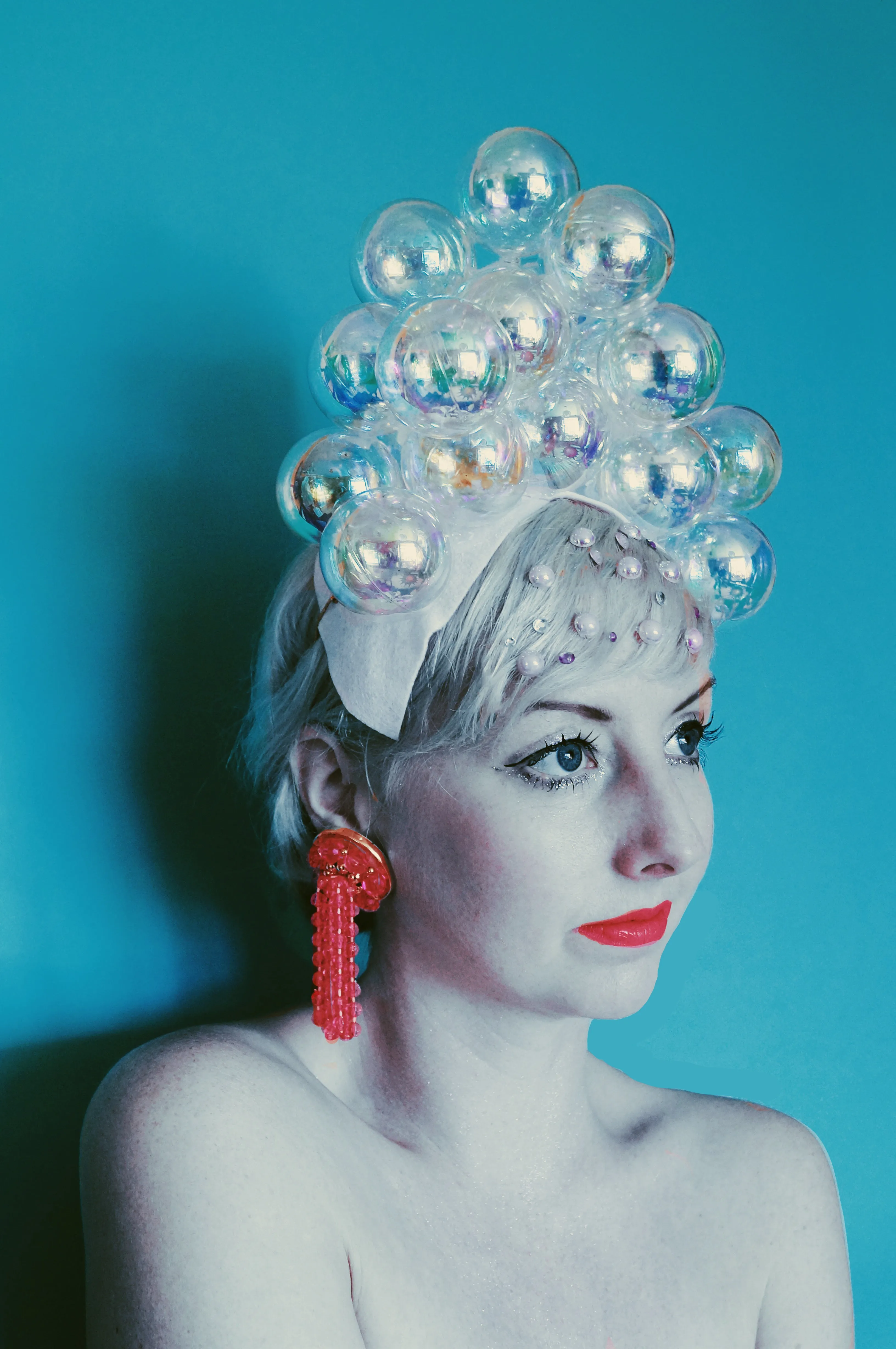 Bubbles iridescent headdress / crown / headpiece
