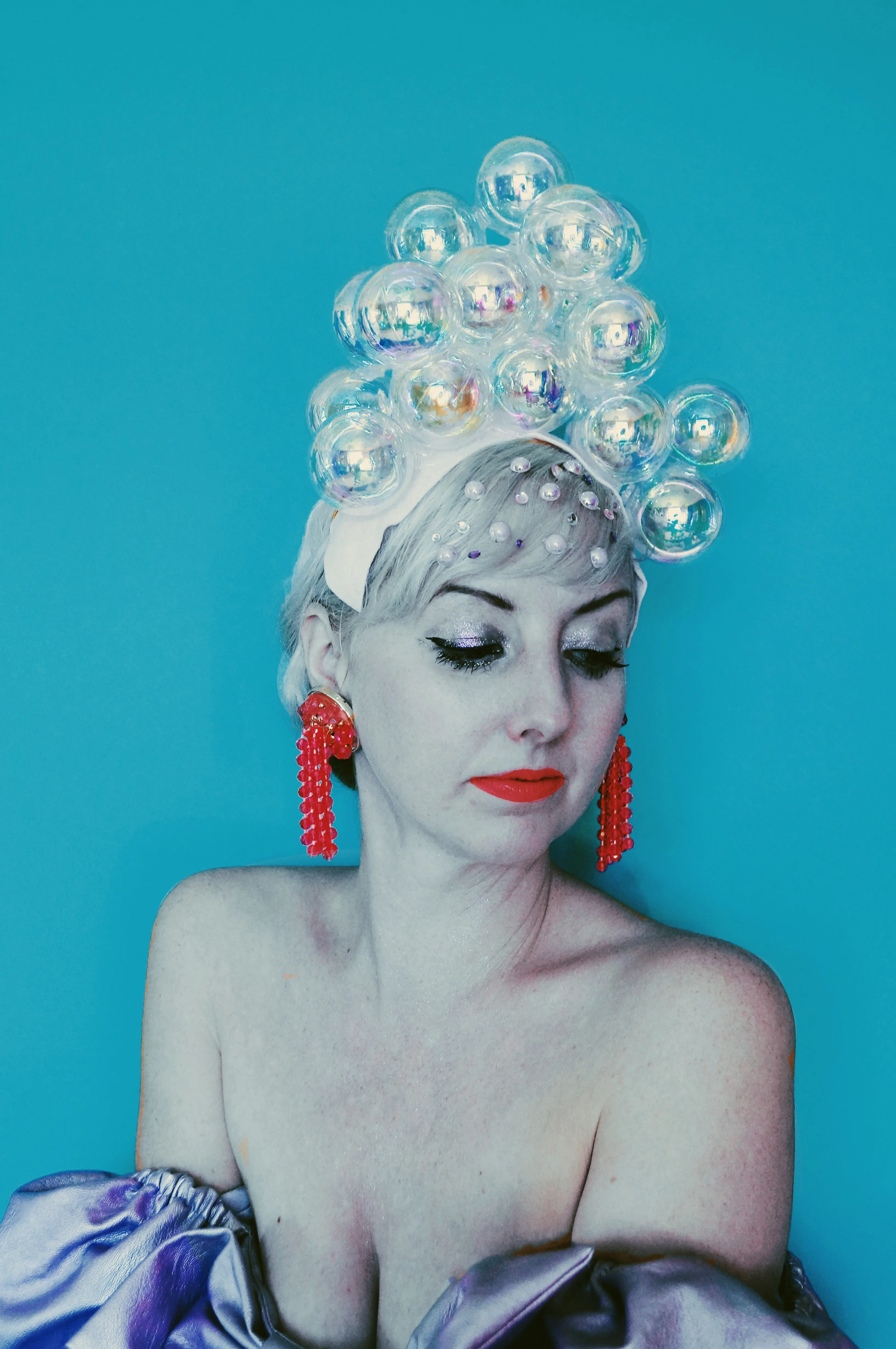 Bubbles iridescent headdress / crown / headpiece