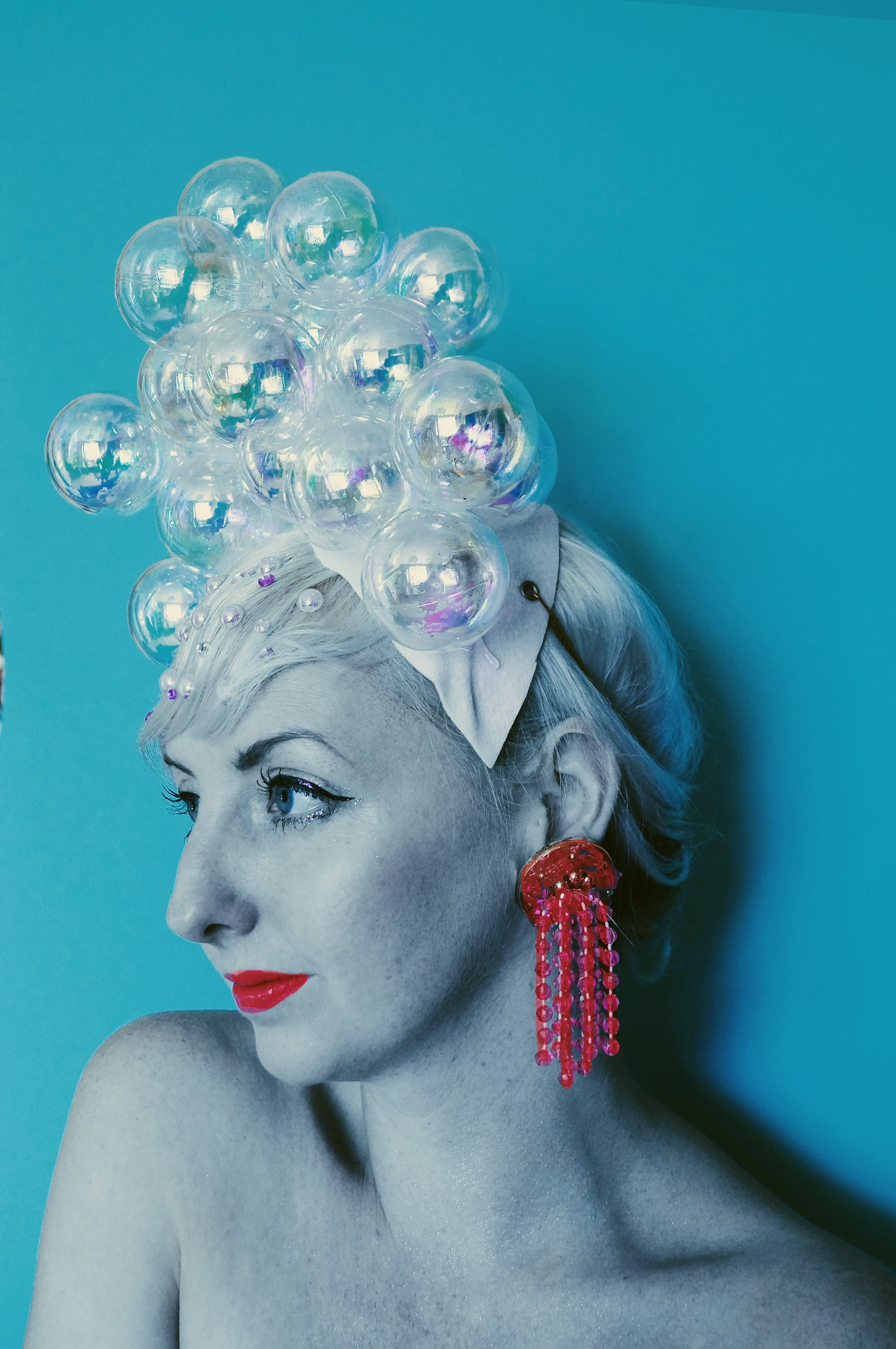 Bubbles iridescent headdress / crown / headpiece