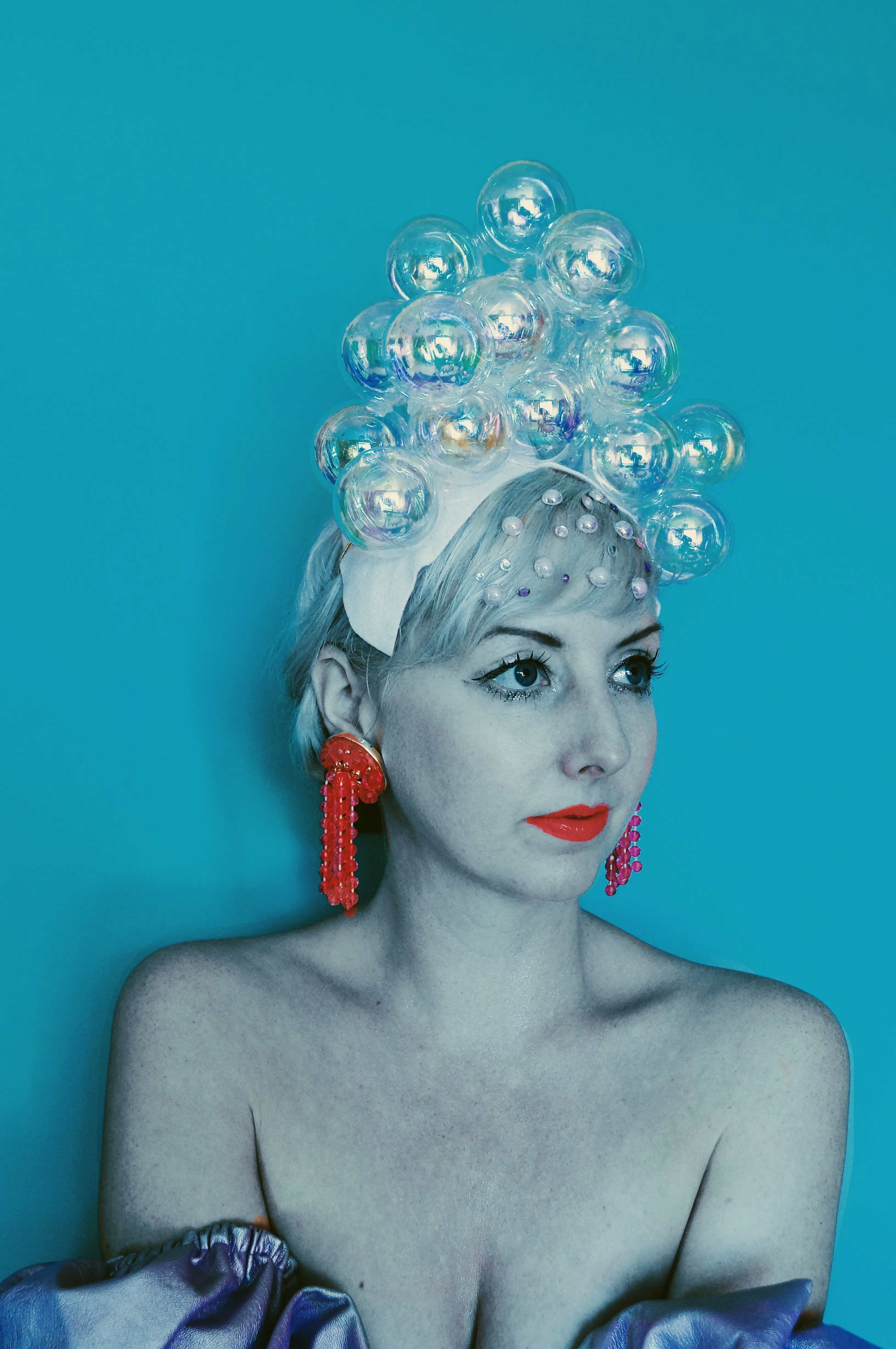 Bubbles iridescent headdress / crown / headpiece