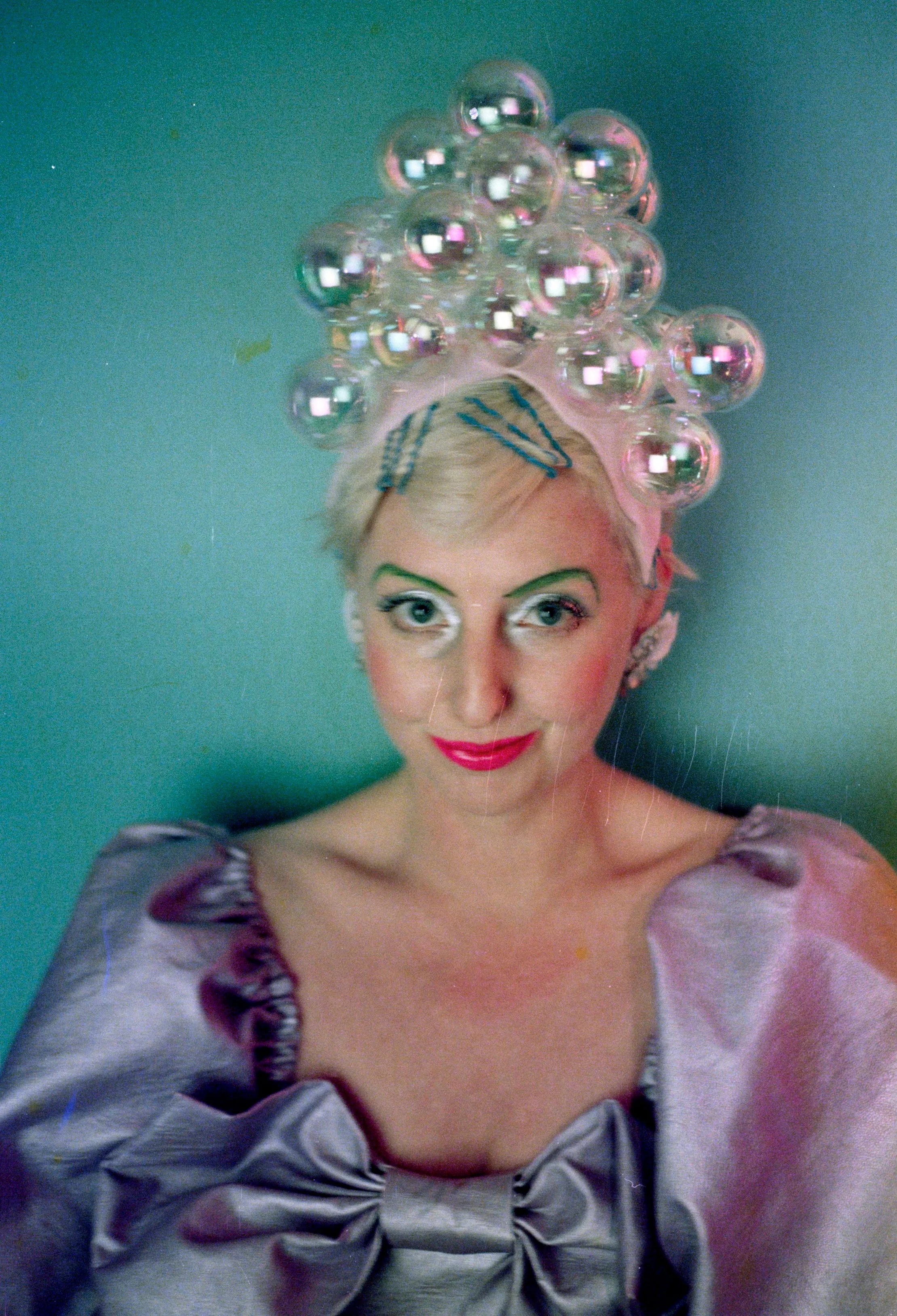 Bubbles iridescent headdress / crown / headpiece
