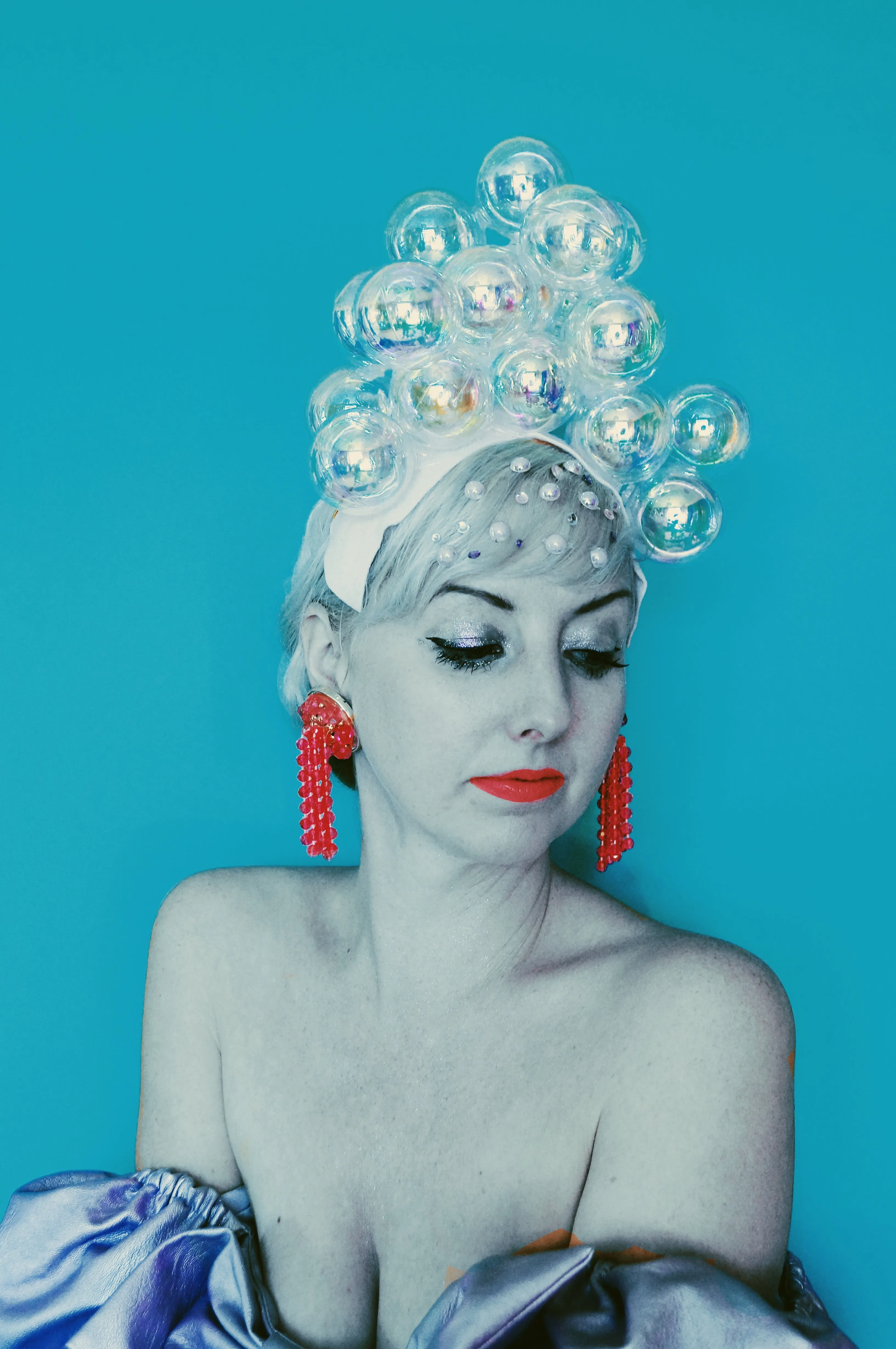 Bubbles iridescent headdress / crown / headpiece