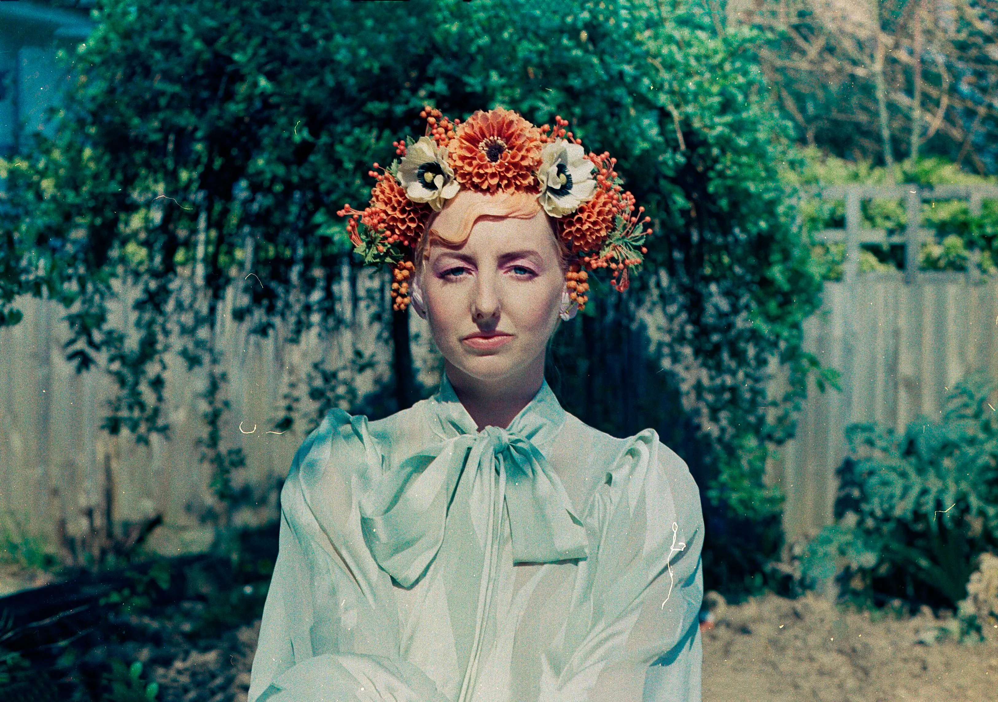 Burnt Orange Autumnal Vintage Flora Crown