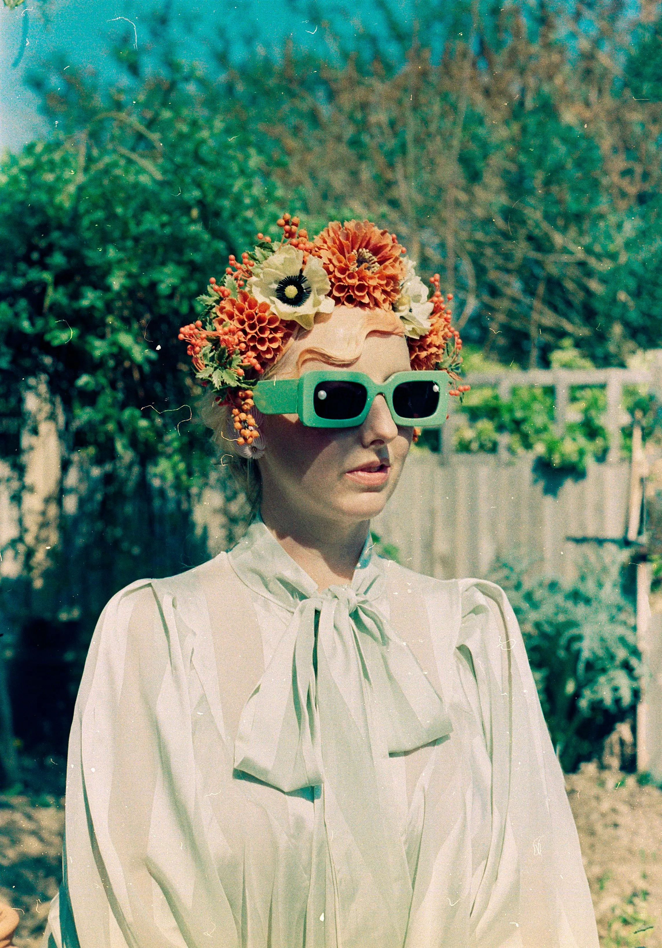 Burnt Orange Autumnal Vintage Flora Crown