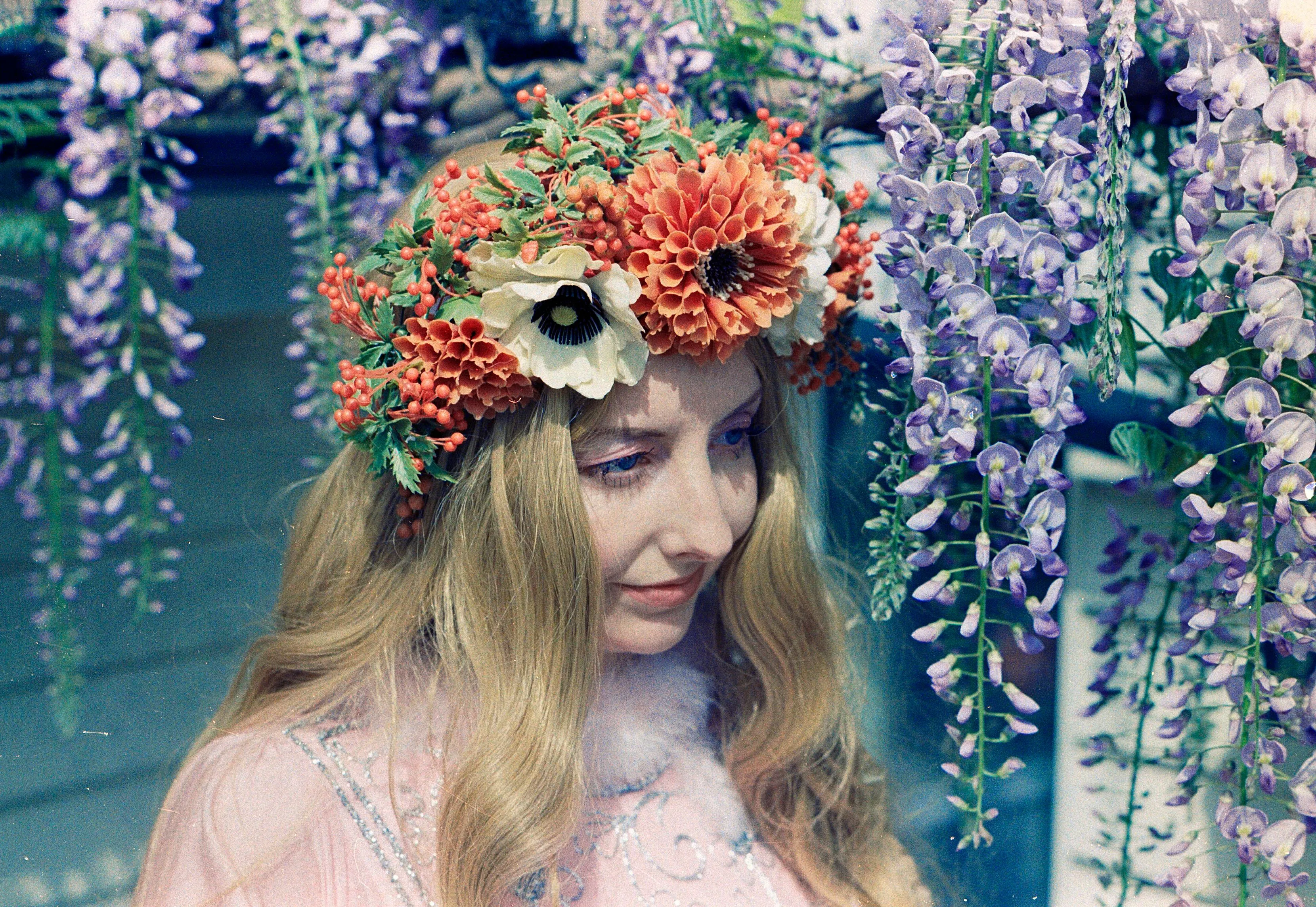 Burnt Orange Autumnal Vintage Flora Crown