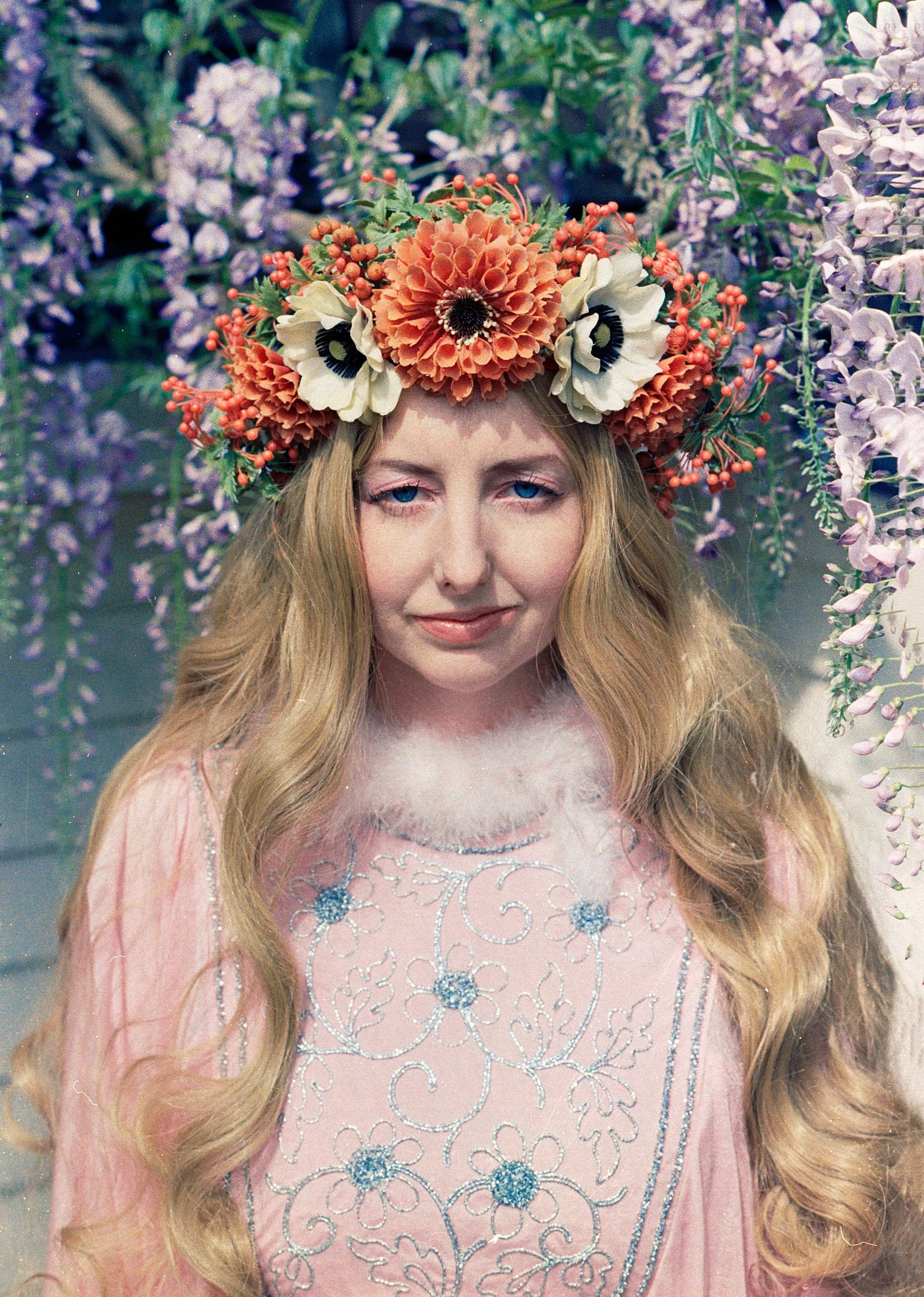 Burnt Orange Autumnal Vintage Flora Crown