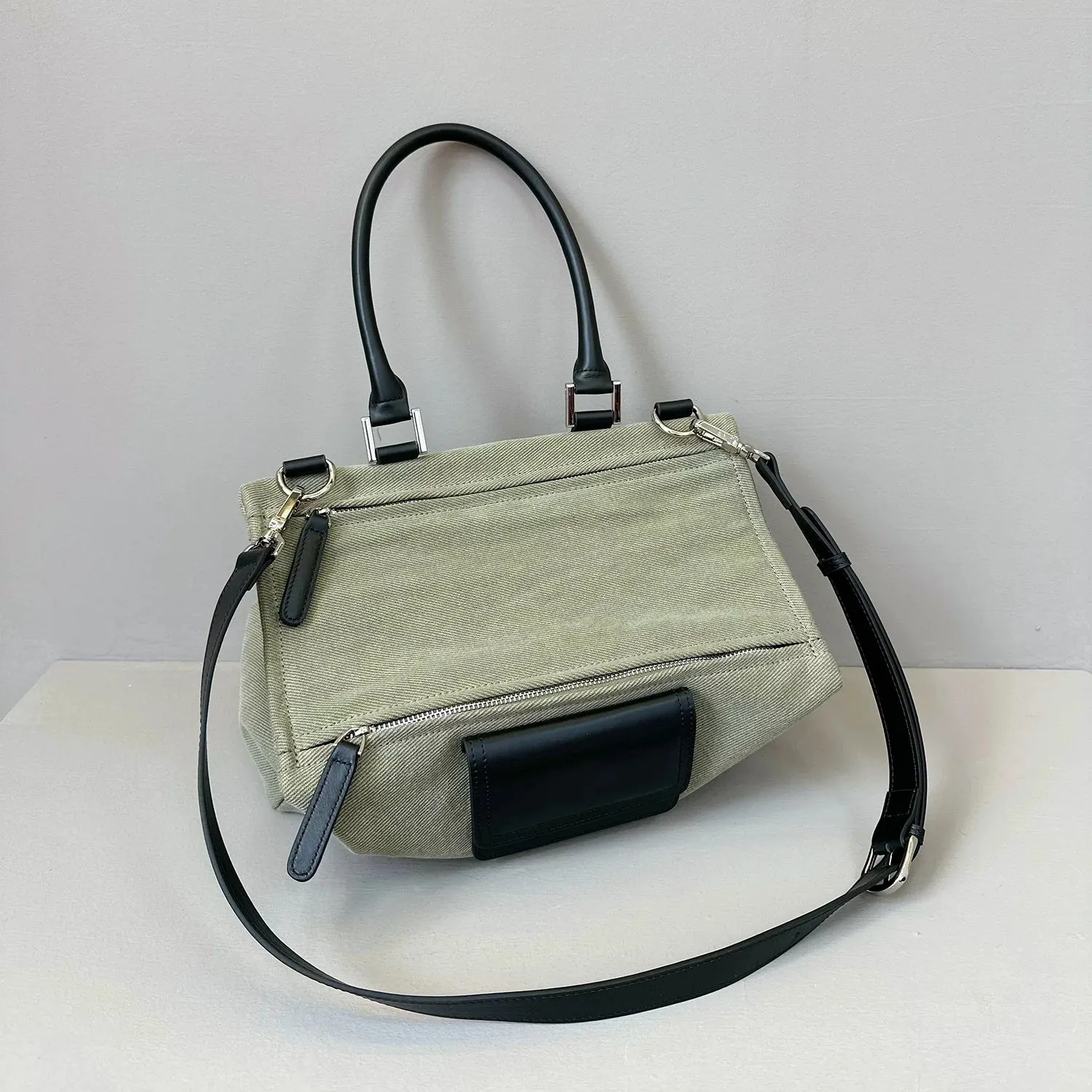 Canvas Leather Shoulder Bag