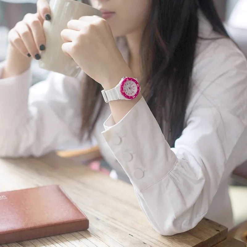 Casio Analog Watch Rose & White For Women | LRW-200H-4B