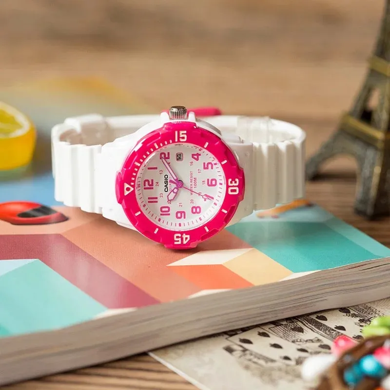 Casio Analog Watch Rose & White For Women | LRW-200H-4B