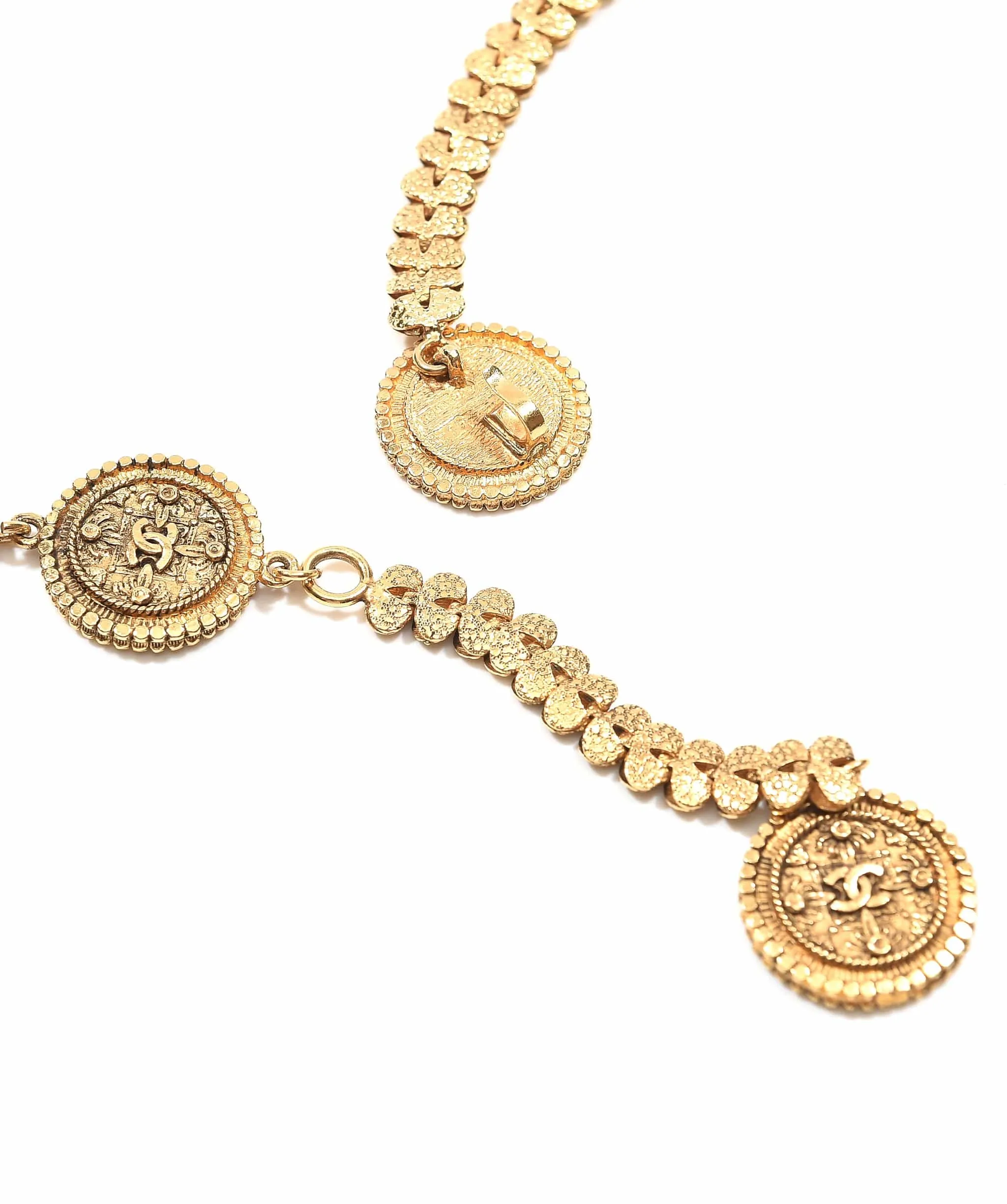 Chanel Vintage Ornate Belt 8 CC pendants with tiny beaded design SKC1051