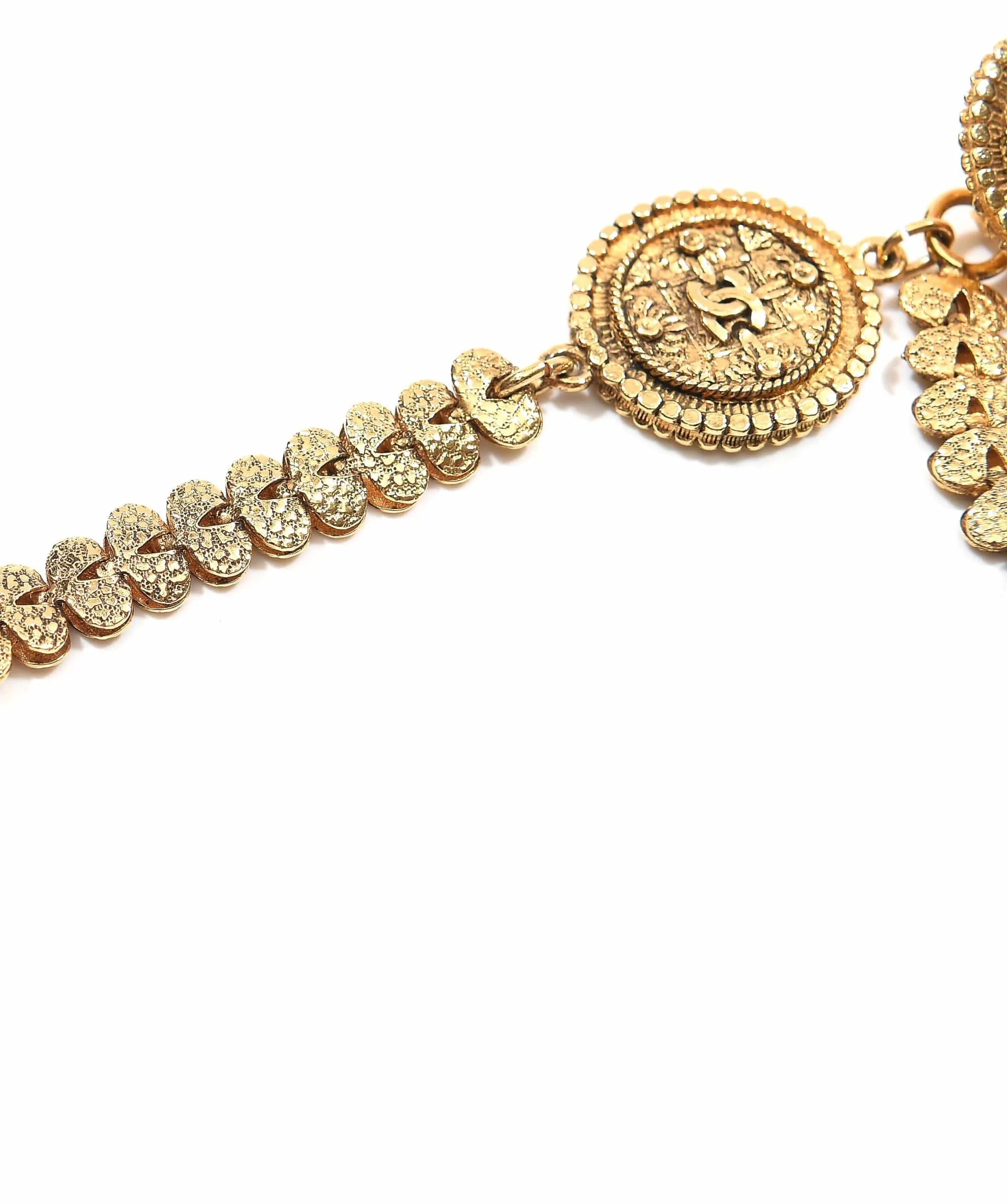 Chanel Vintage Ornate Belt 8 CC pendants with tiny beaded design SKC1051