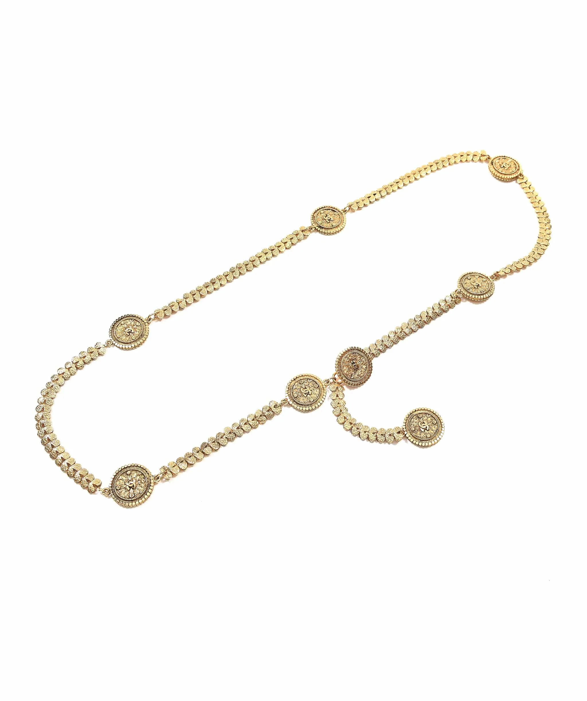 Chanel Vintage Ornate Belt 8 CC pendants with tiny beaded design SKC1051
