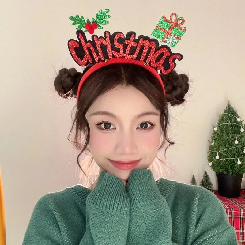Christmas Cartoon Style Unisex Santa Claus Handmade Antlers Headdress
