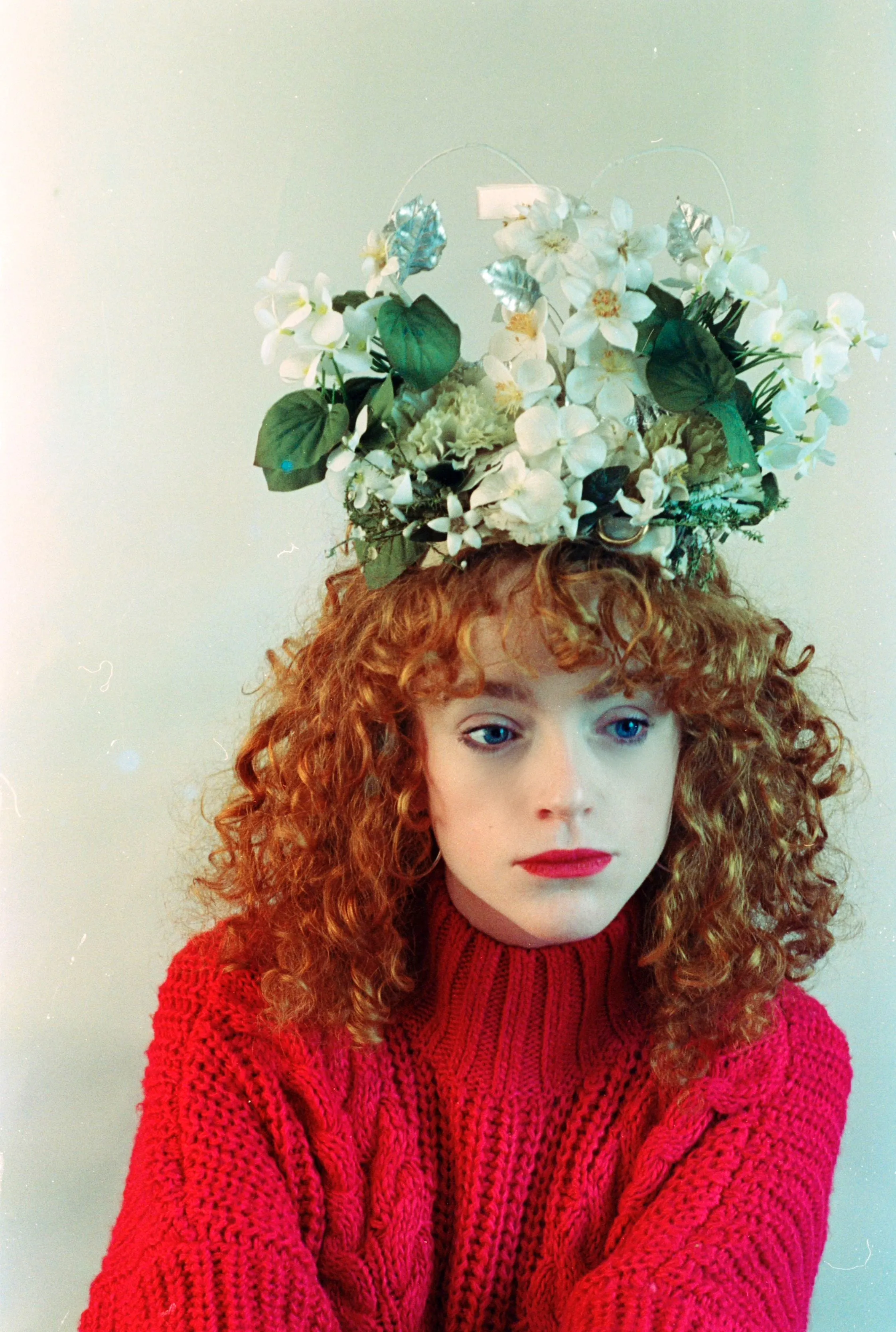 Cream and White Floral Headdress