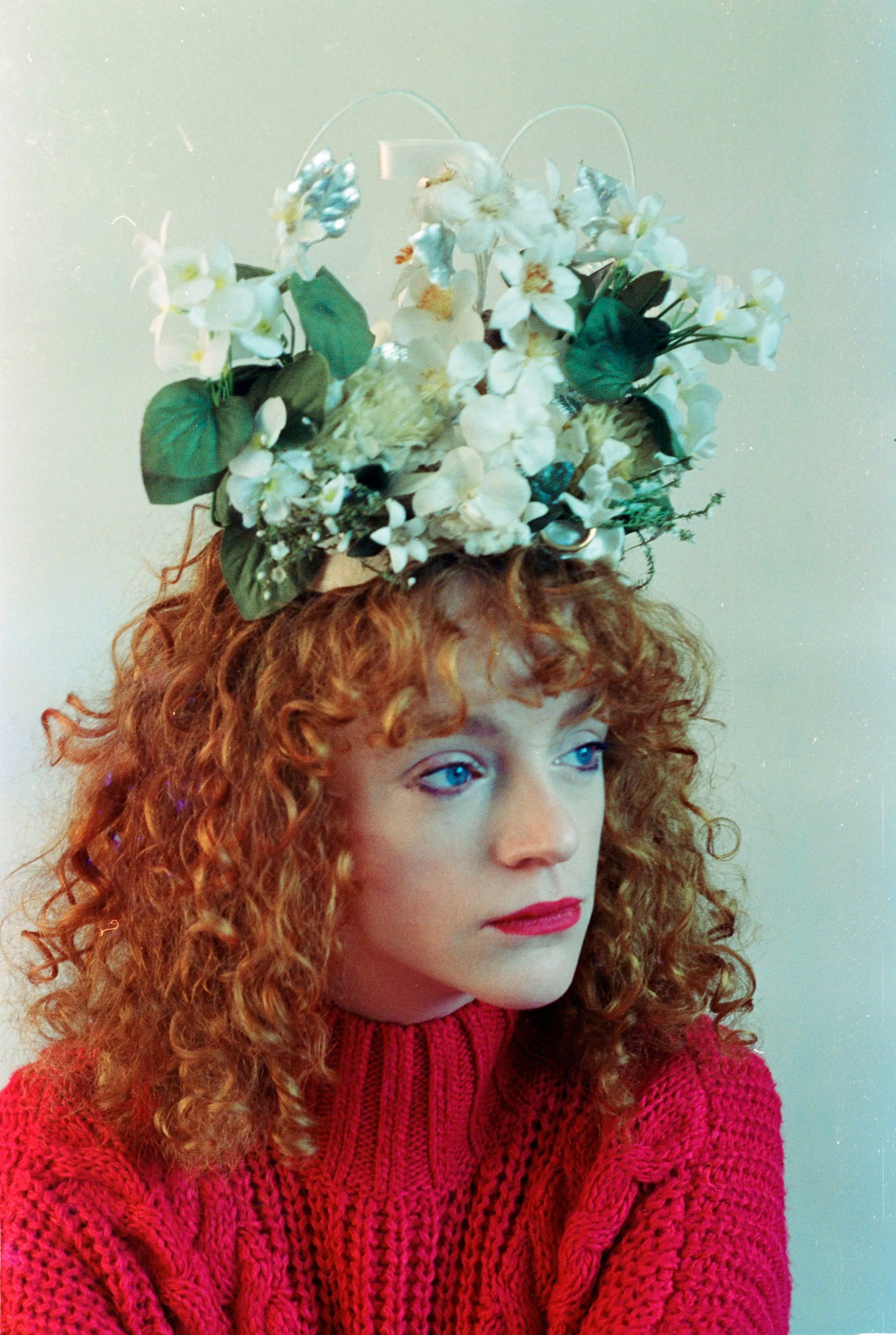 Cream and White Floral Headdress